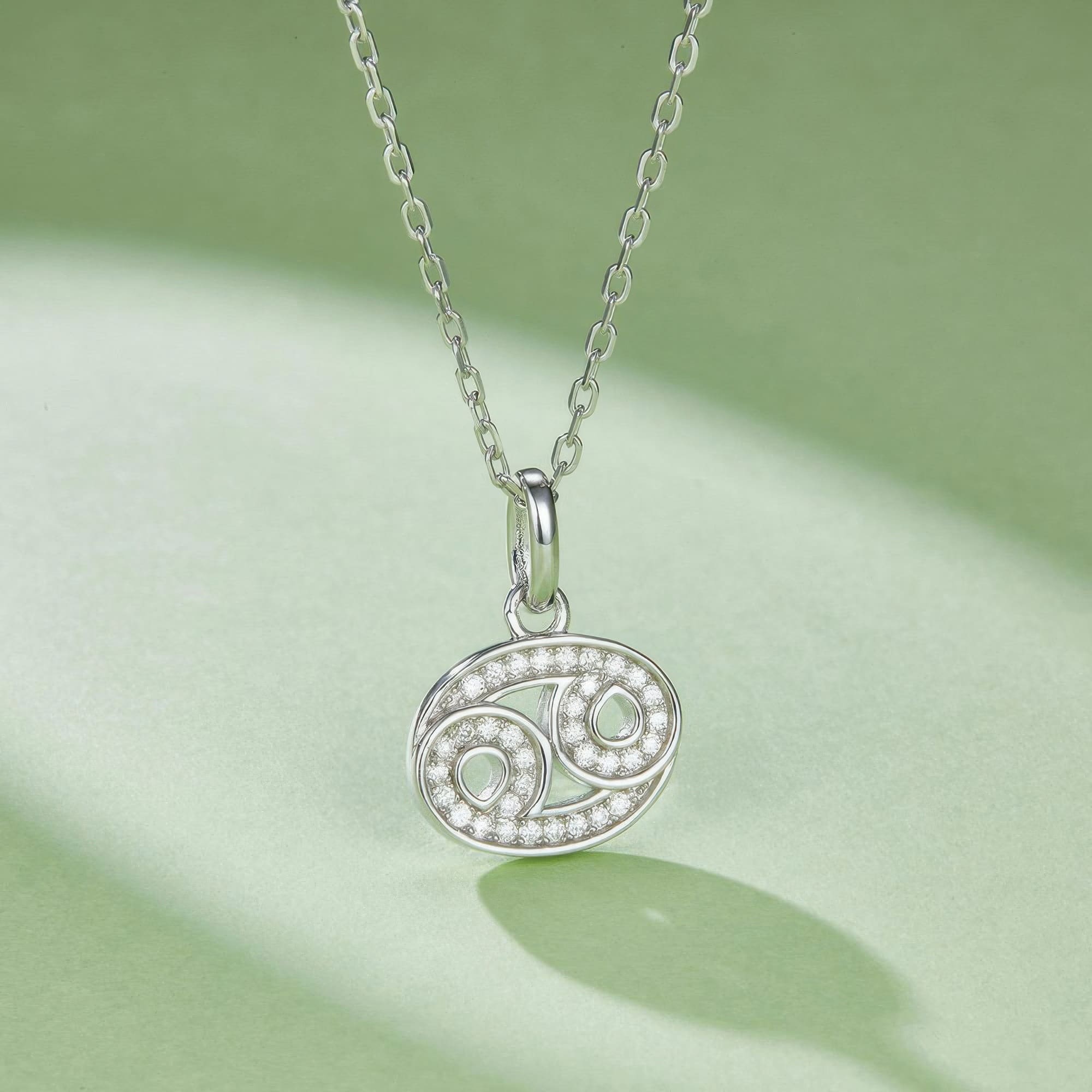 Cancer Zodiac Moissanite Necklace | 925 Sterling Silver Moissanite Pendant - Image 3