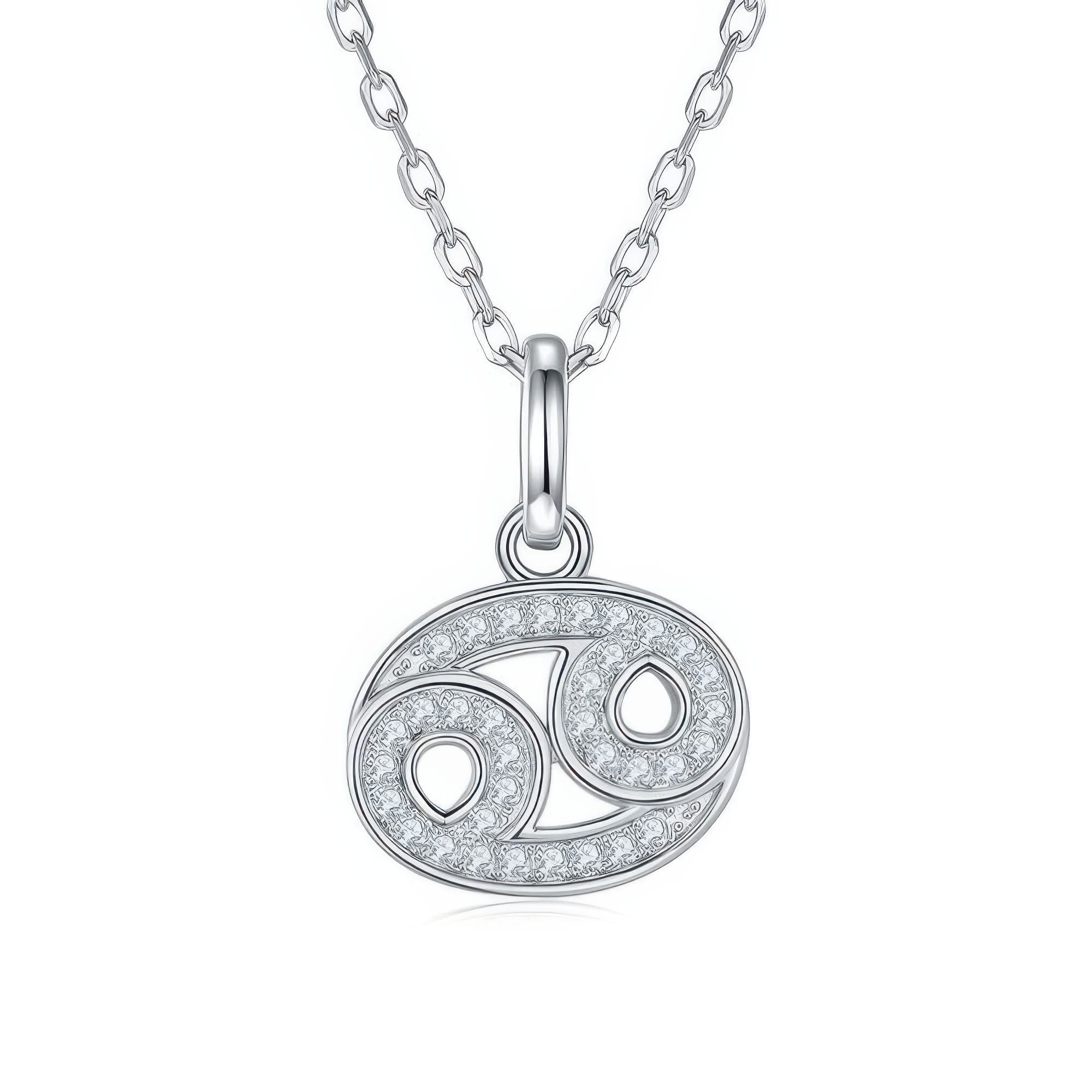 Cancer Zodiac Moissanite Necklace | 925 Sterling Silver Moissanite Pendant