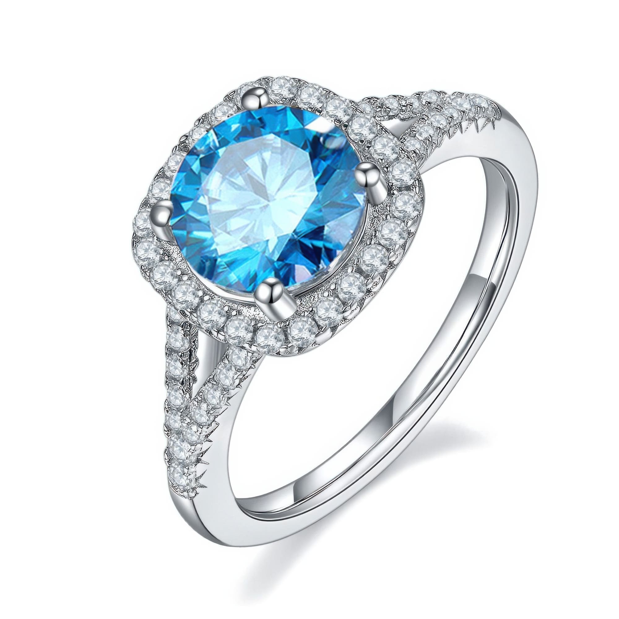 2 Carat Square Moissanite Statement Ring | Double Band Mesh Design - Image 5