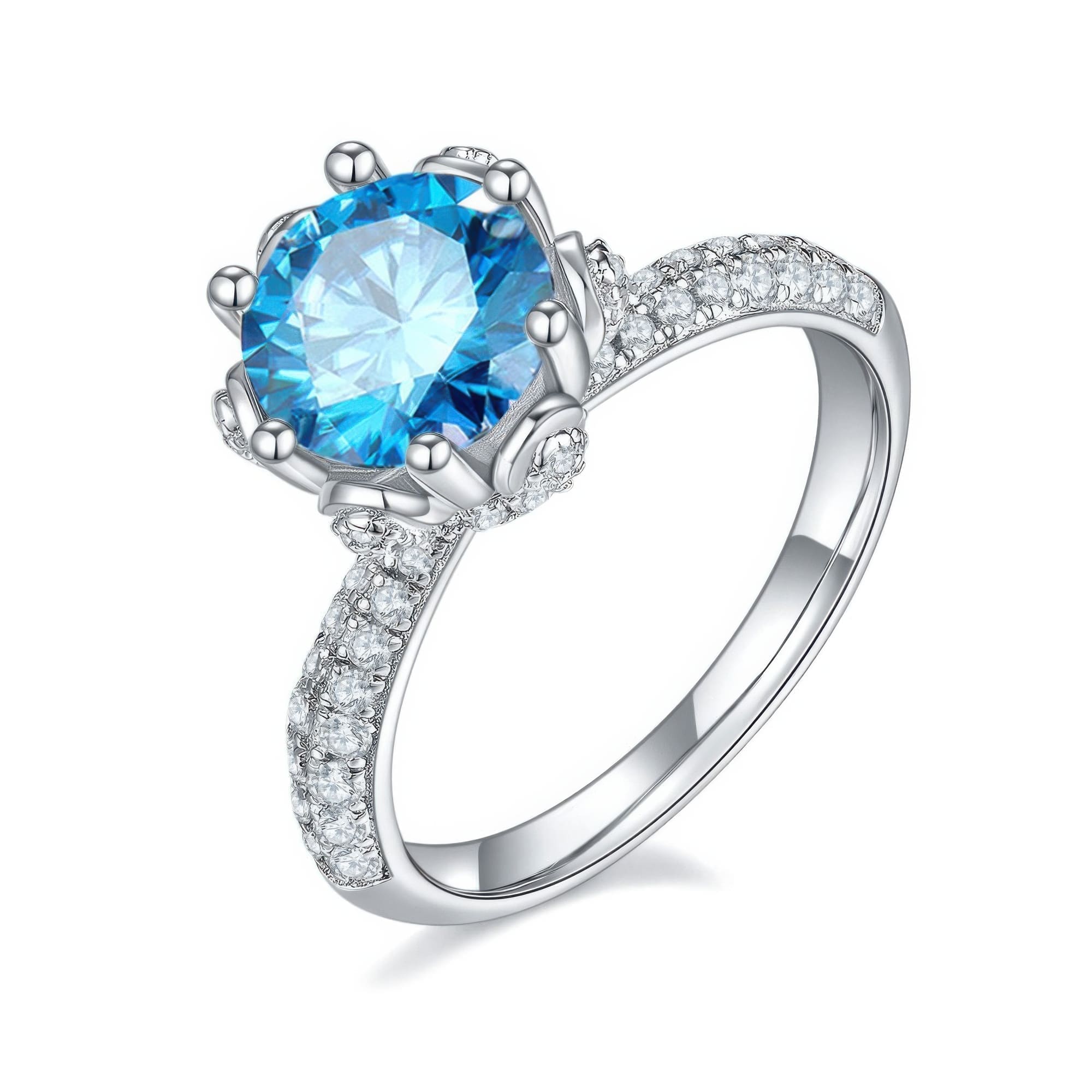 925 Silver Flower Goddess Moissanite Ring - Image 5