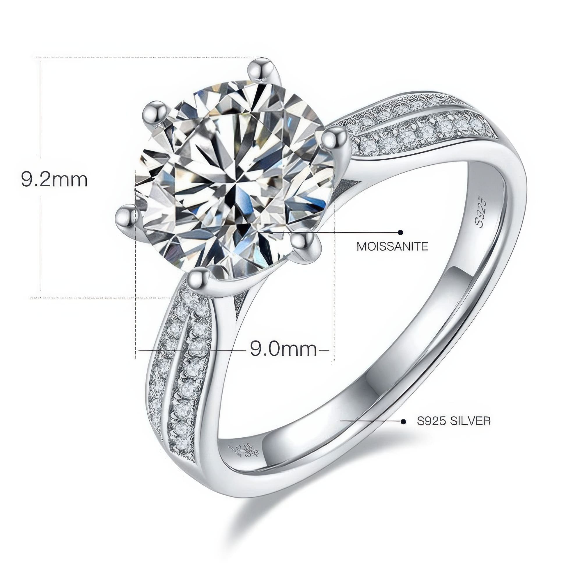 Luxury Statement Moissanite Ring | Queen Style VVS Clarity - Image 6