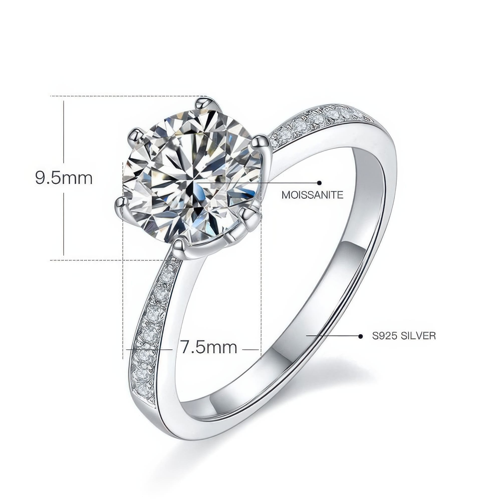1.5ct Micro Pave Moissanite Statement Ring - Image 6
