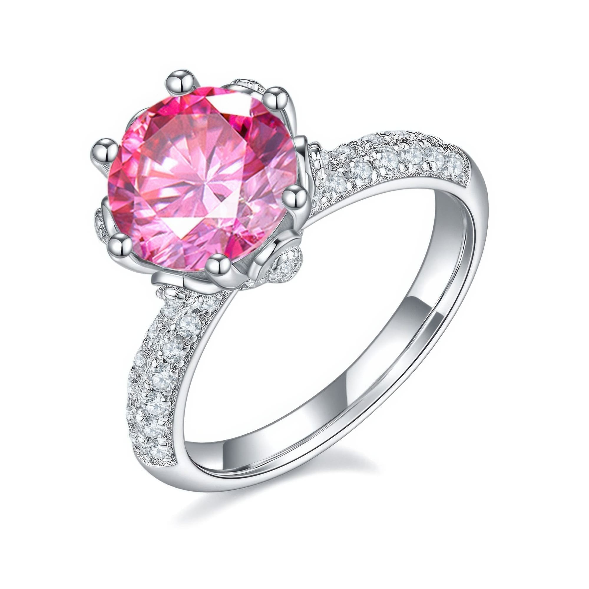 3 Carat Moissanite Statement Ring | Multi-Color Princess Wedding Band