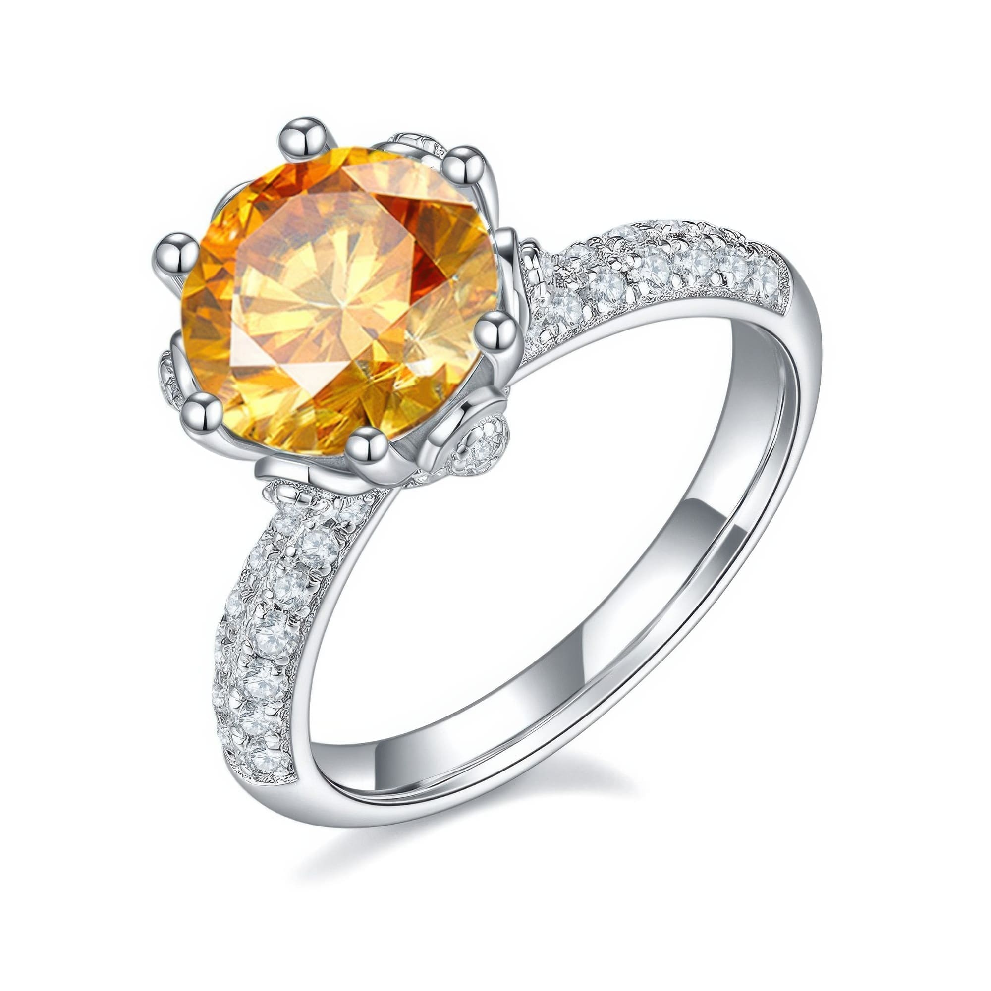 3 Carat Moissanite Statement Ring | Multi-Color Princess Wedding Band - Image 4