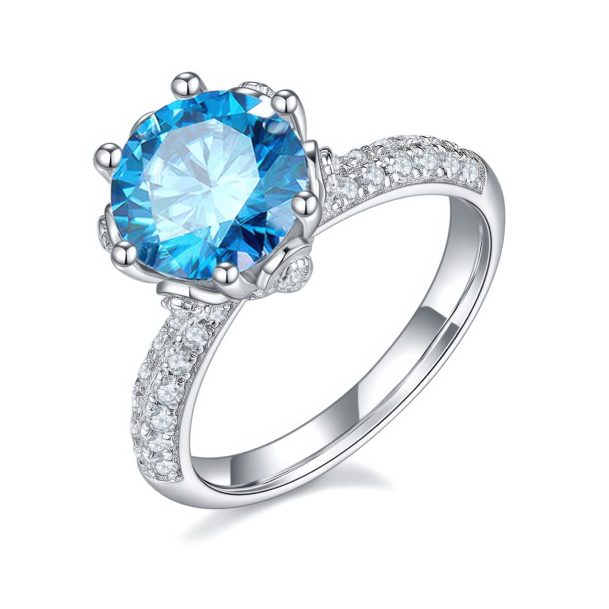 3 Carat Moissanite Statement Ring | Multi-Color Princess Wedding Band - Image 5