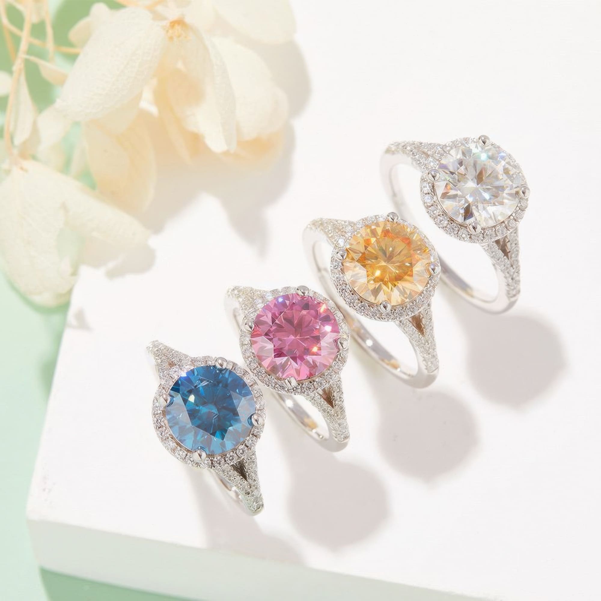 Vintage European 3CT Moissanite Ring | Double Band Bezel Setting - Image 2