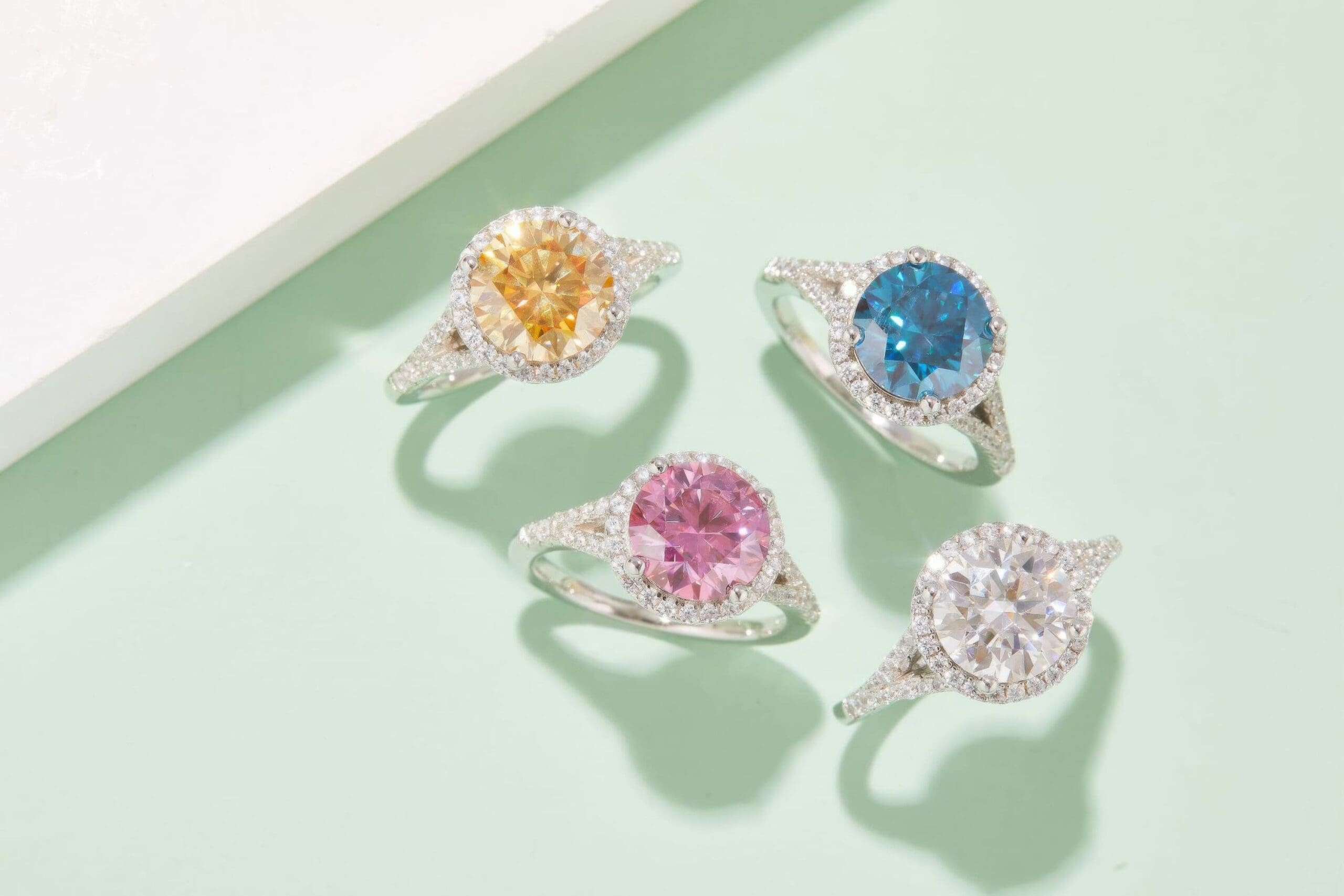 Vintage European 3CT Moissanite Ring | Double Band Bezel Setting - Image 3