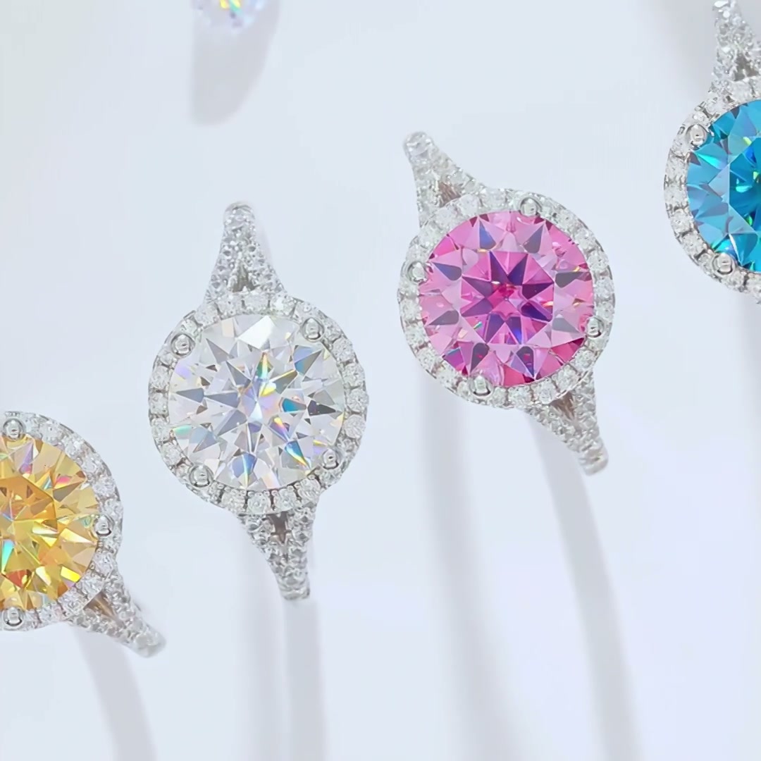 Vintage European 3CT Moissanite Ring | Double Band Bezel Setting product video thumbnail