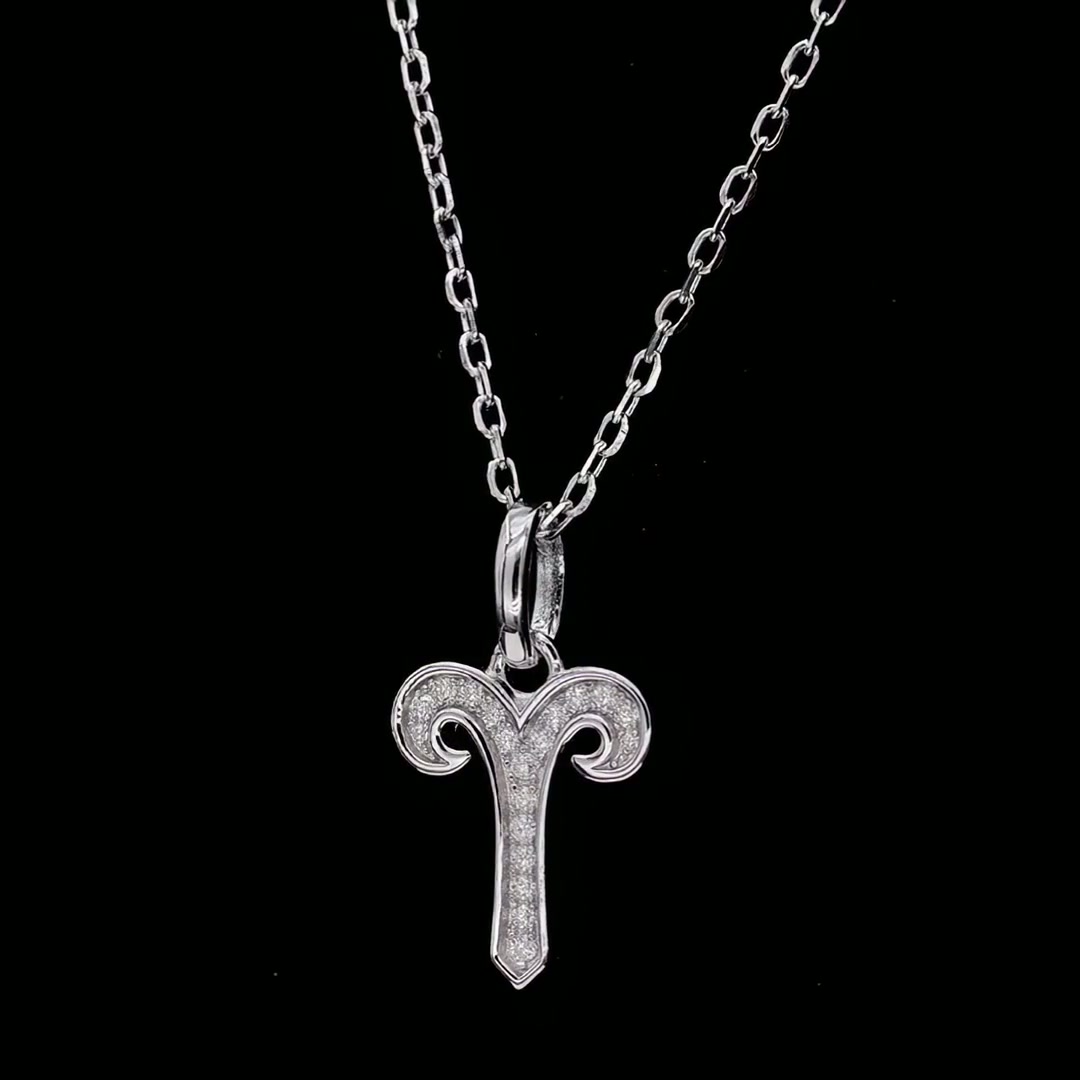 Aries Constellation Moissanite Pendant Necklace | Minimalist Zodiac Jewelry Unisex product video thumbnail