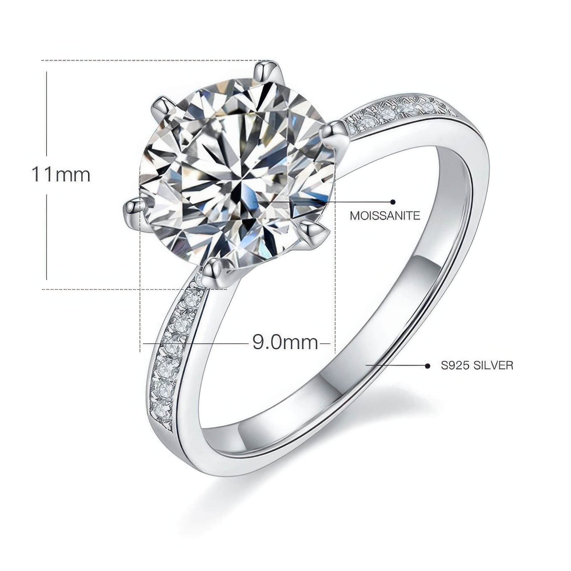 3 Carat Moissanite Fashion Ring | Dynamic Moving Design - Image 6