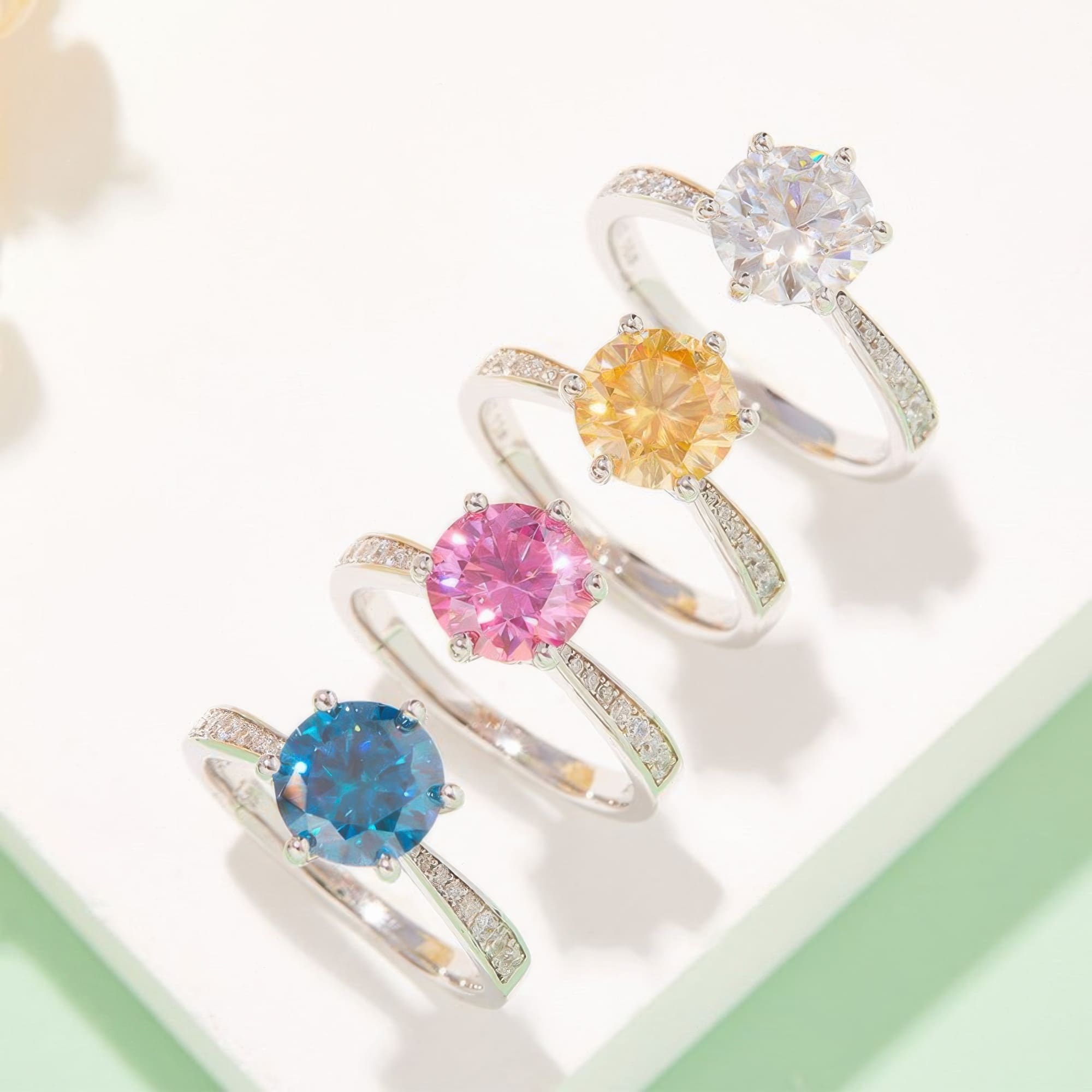 2 Carat Moissanite Statement Ring | Multi-Color Options | 925 Sterling Silver - Image 2