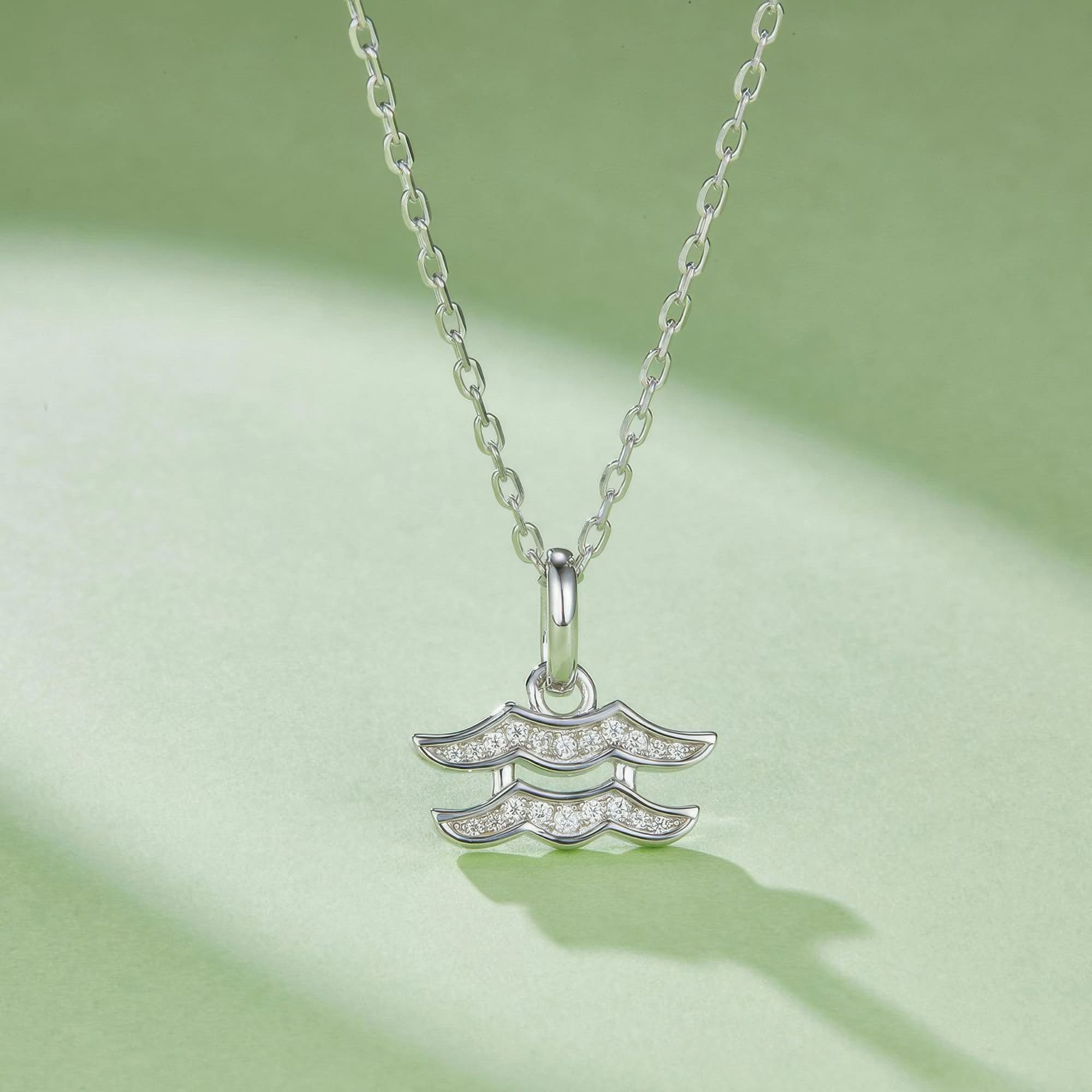 Moissanite Aquarius Zodiac Necklace | Minimalist Constellation Pendant for Men Women - Image 3