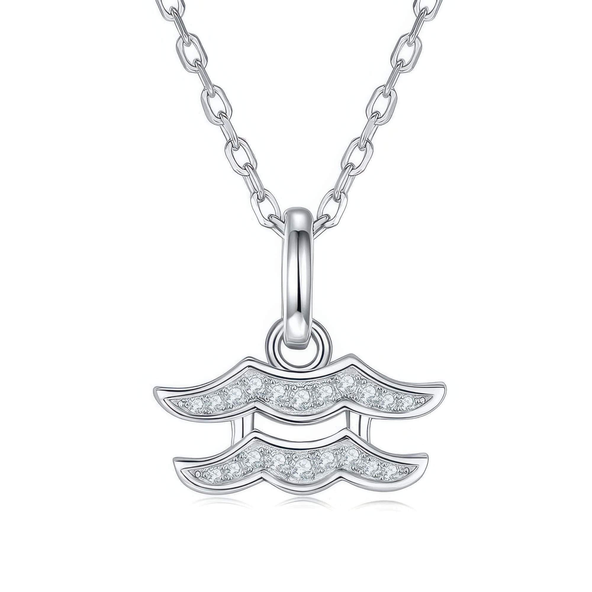 Moissanite Aquarius Zodiac Necklace | Minimalist Constellation Pendant for Men Women