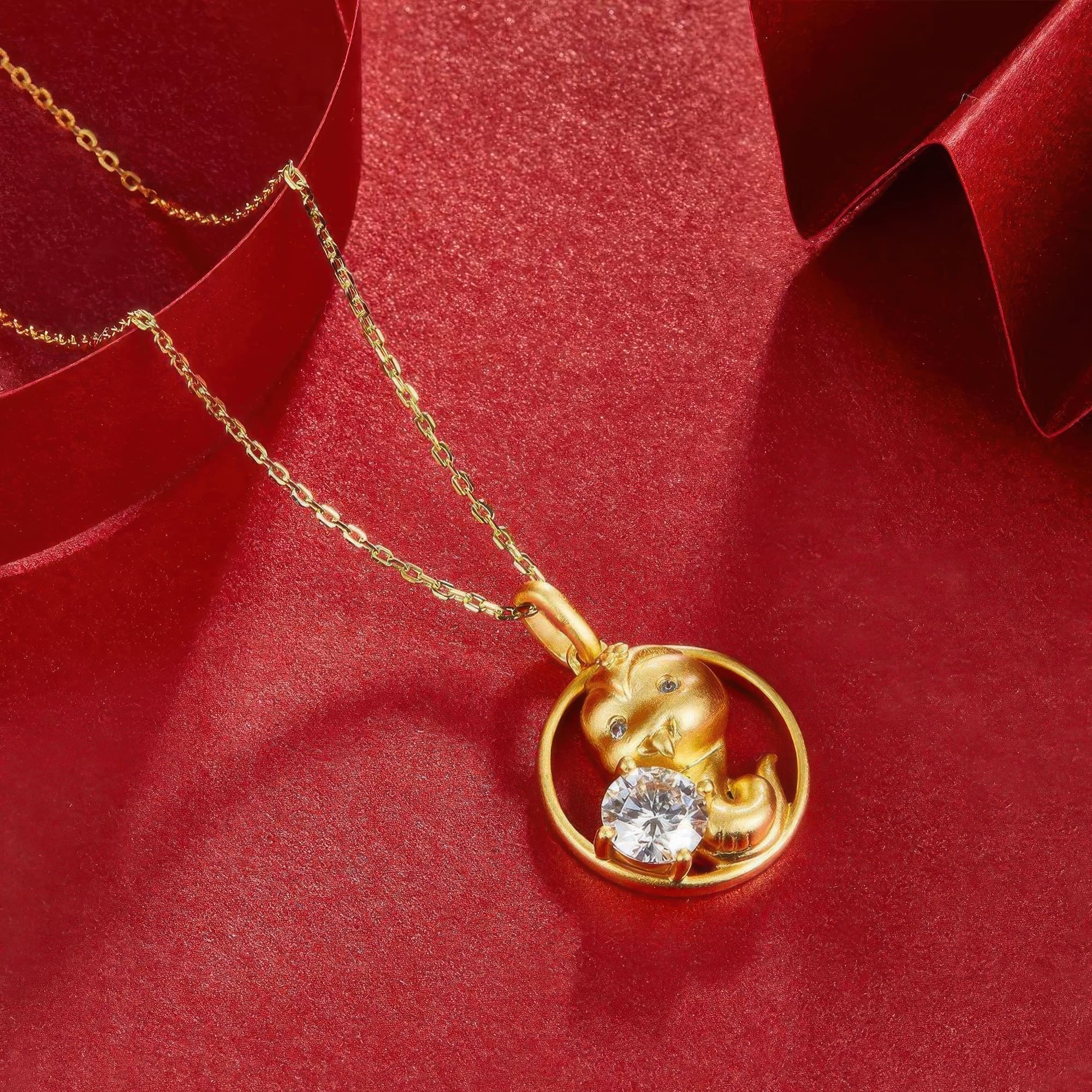 Snake Zodiac Moissanite Pendant | Ancient Crafted Moissanite Necklace, 22K Gold Plated - Image 4