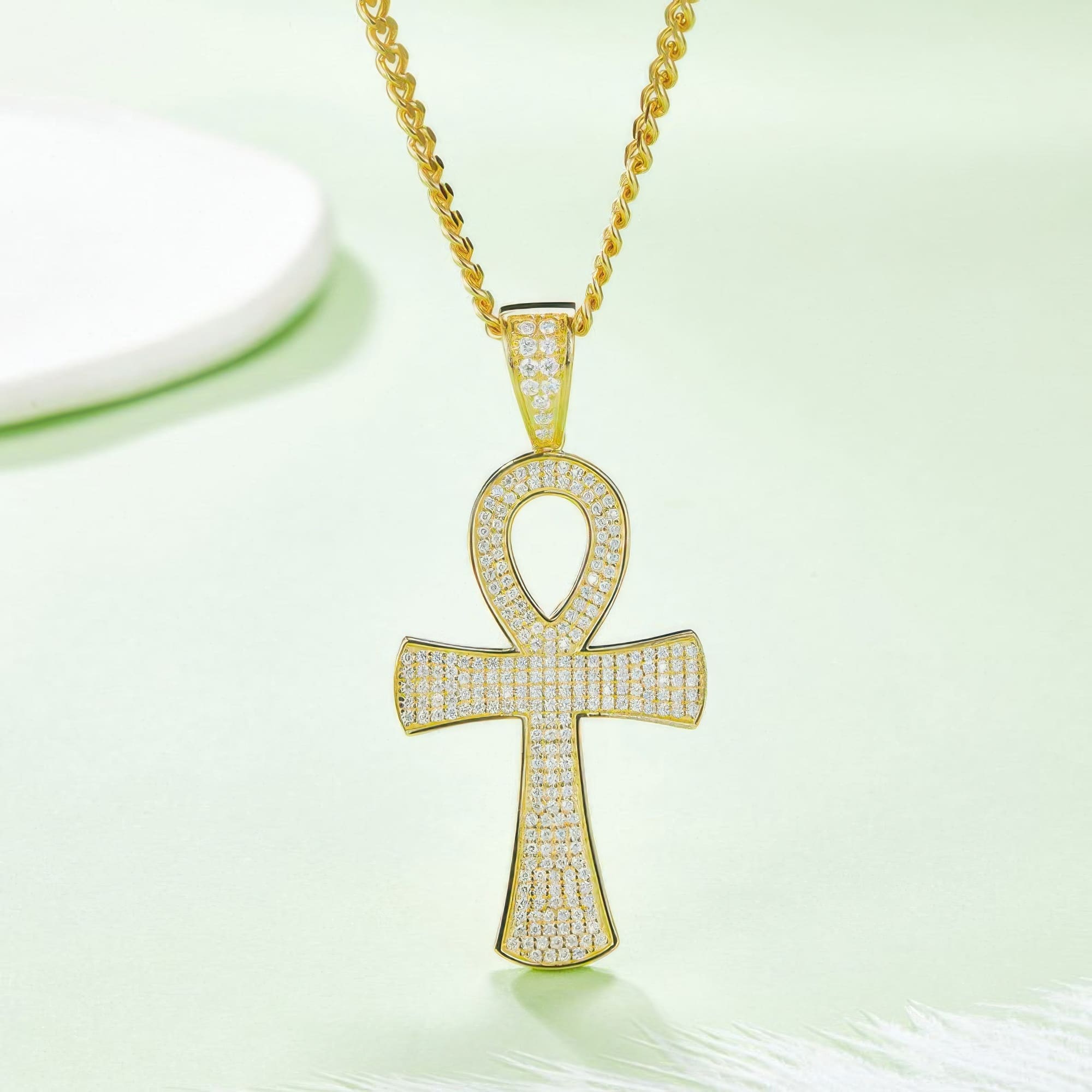 Modern Moissanite Cross Pendant Necklace | 925 Sterling Silver Geometric Design for Men - Image 4