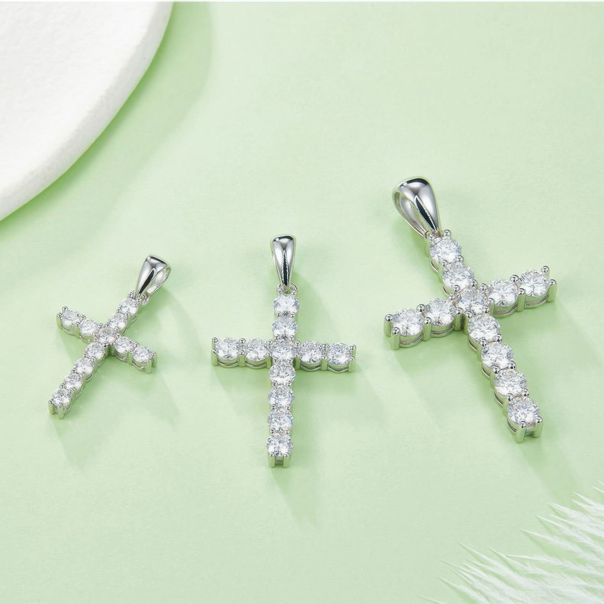 5mm Moissanite Cross Pendant Necklace | 925 Silver Religious Jewelry - Image 2
