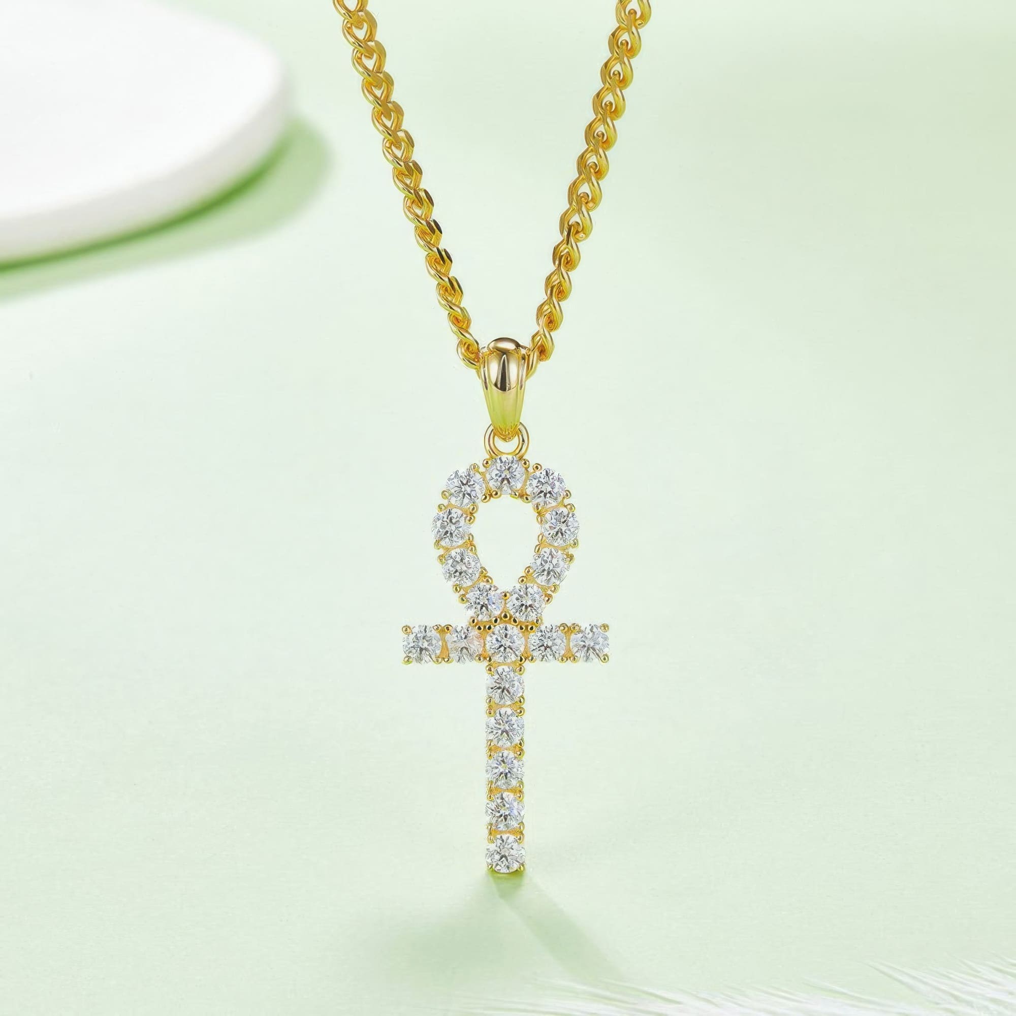 Modern Cross Moissanite Pendant Necklace | Anti-Oxidation Moissanite Religious Jewelry - Image 6