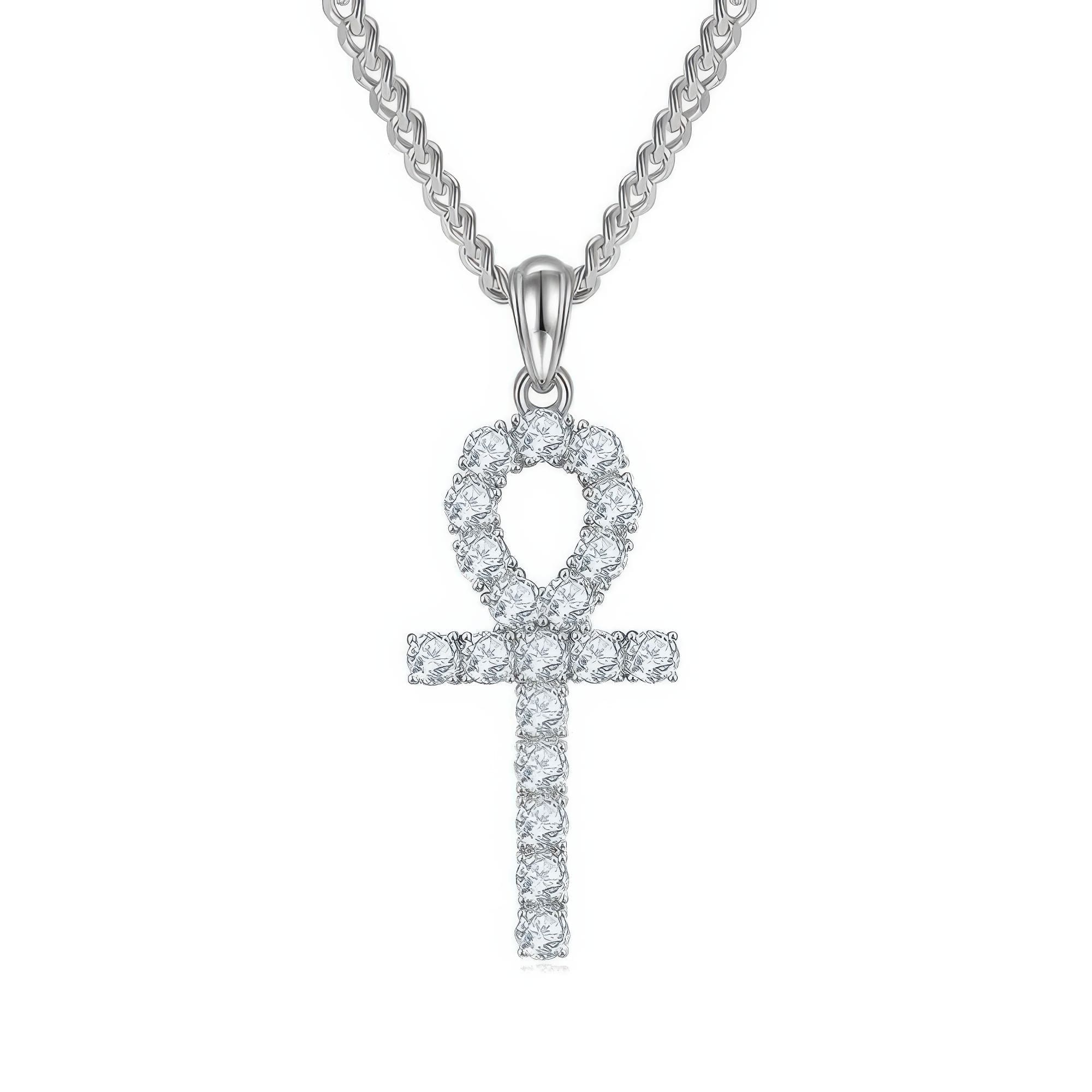 Modern Cross Moissanite Pendant Necklace | Anti-Oxidation Moissanite Religious Jewelry