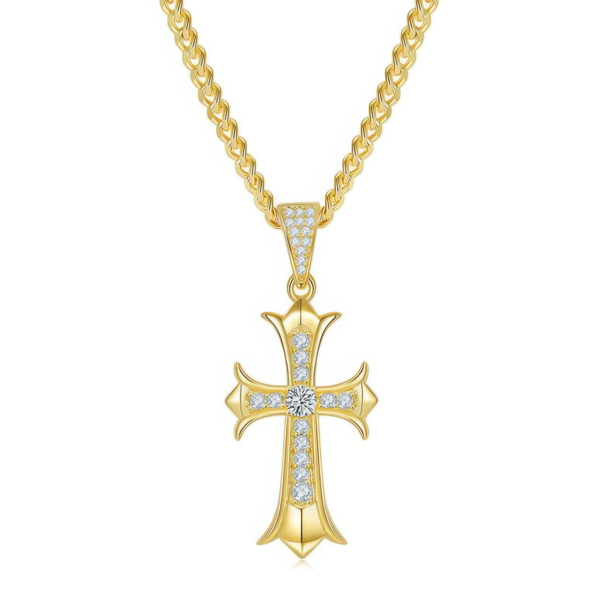 925 Silver Moissanite Cross Pendant Necklace | Vintage-Style Religious Jewelry | D Color - Image 7