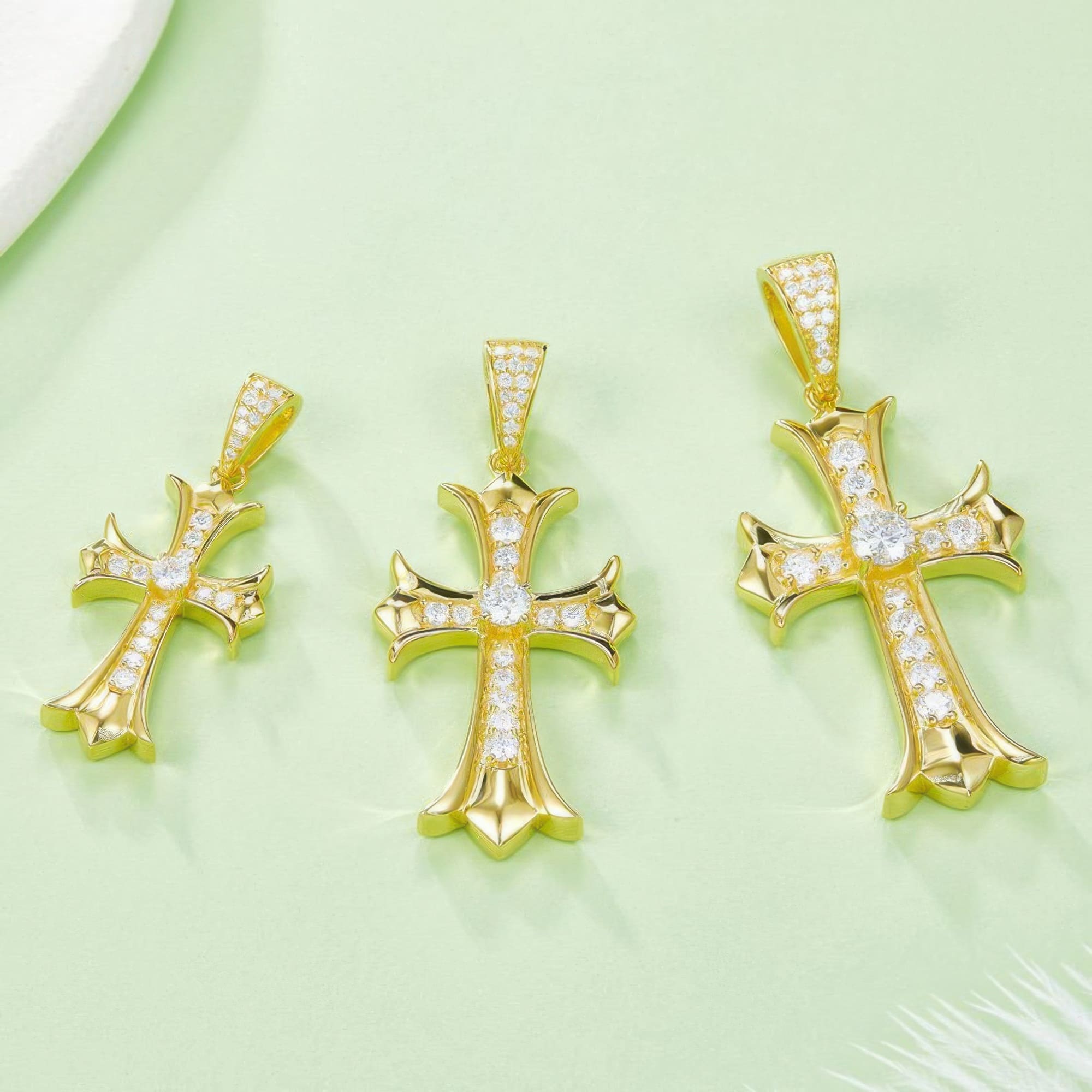 Men's Vintage Cross Moissanite Pendant | 925 Sterling Silver Religious Necklace - Image 5