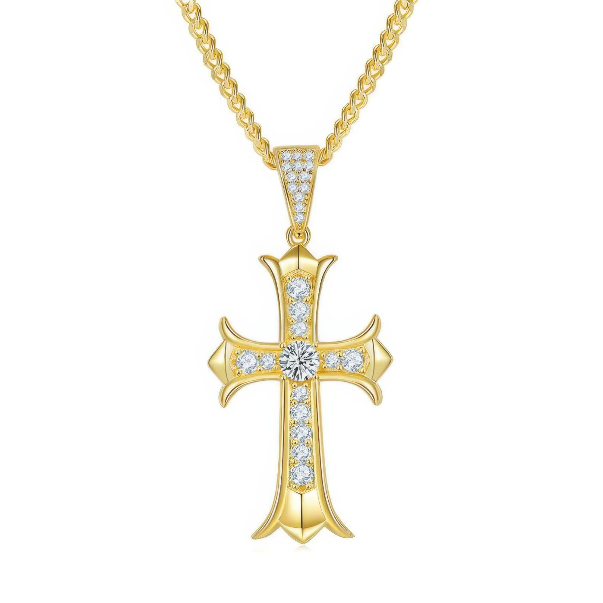 Men's Vintage Cross Moissanite Pendant | 925 Sterling Silver Religious Necklace - Image 7