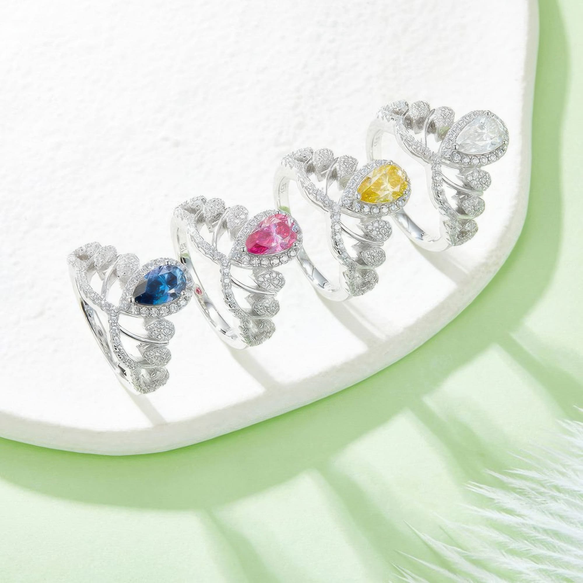 1ct Pear Cut Vintage Crown Moissanite Ring |  D Color 925 Sterling Silver - Image 4