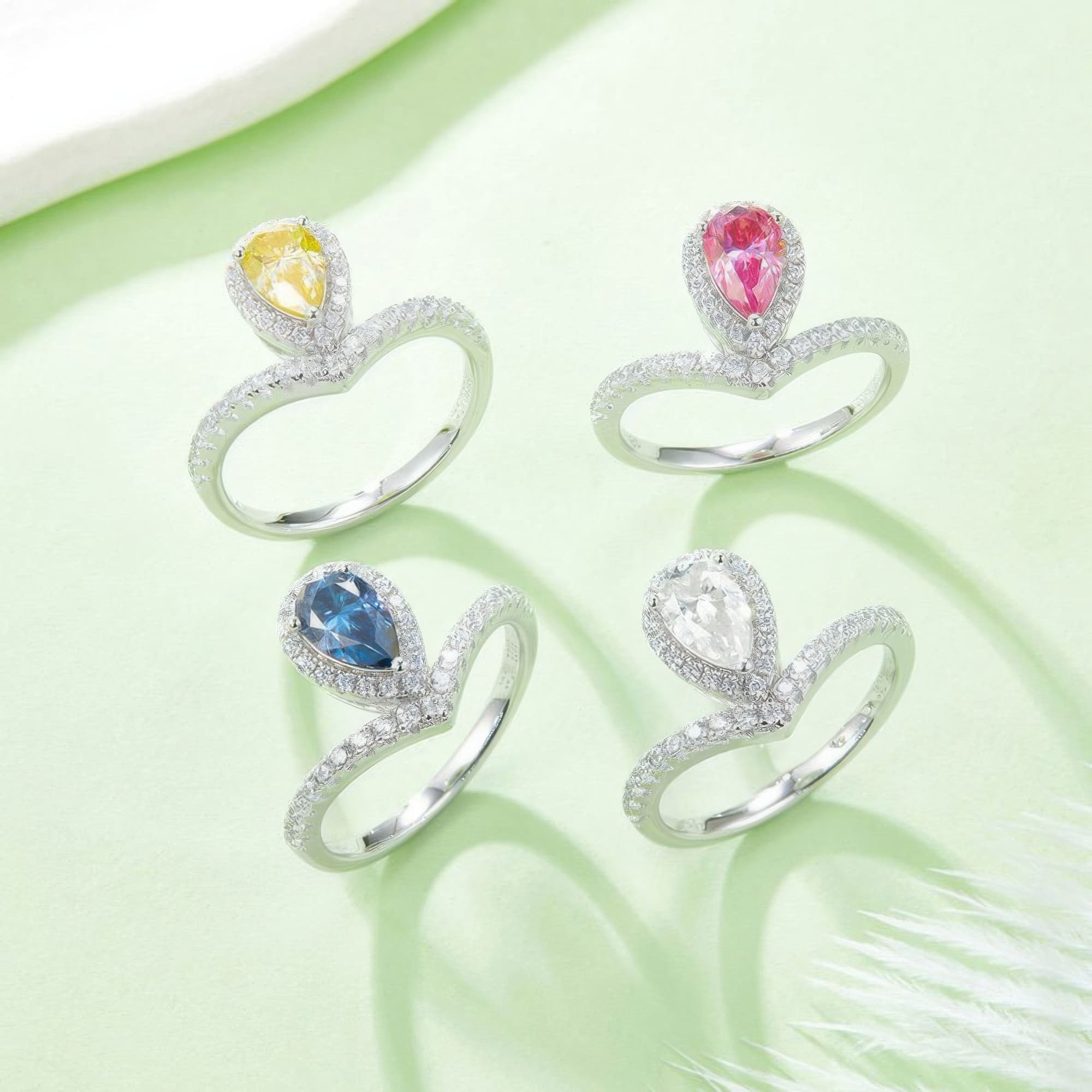 Vintage Crown Teardrop Moissanite Ring | 1CT D-Color Stone - Image 3