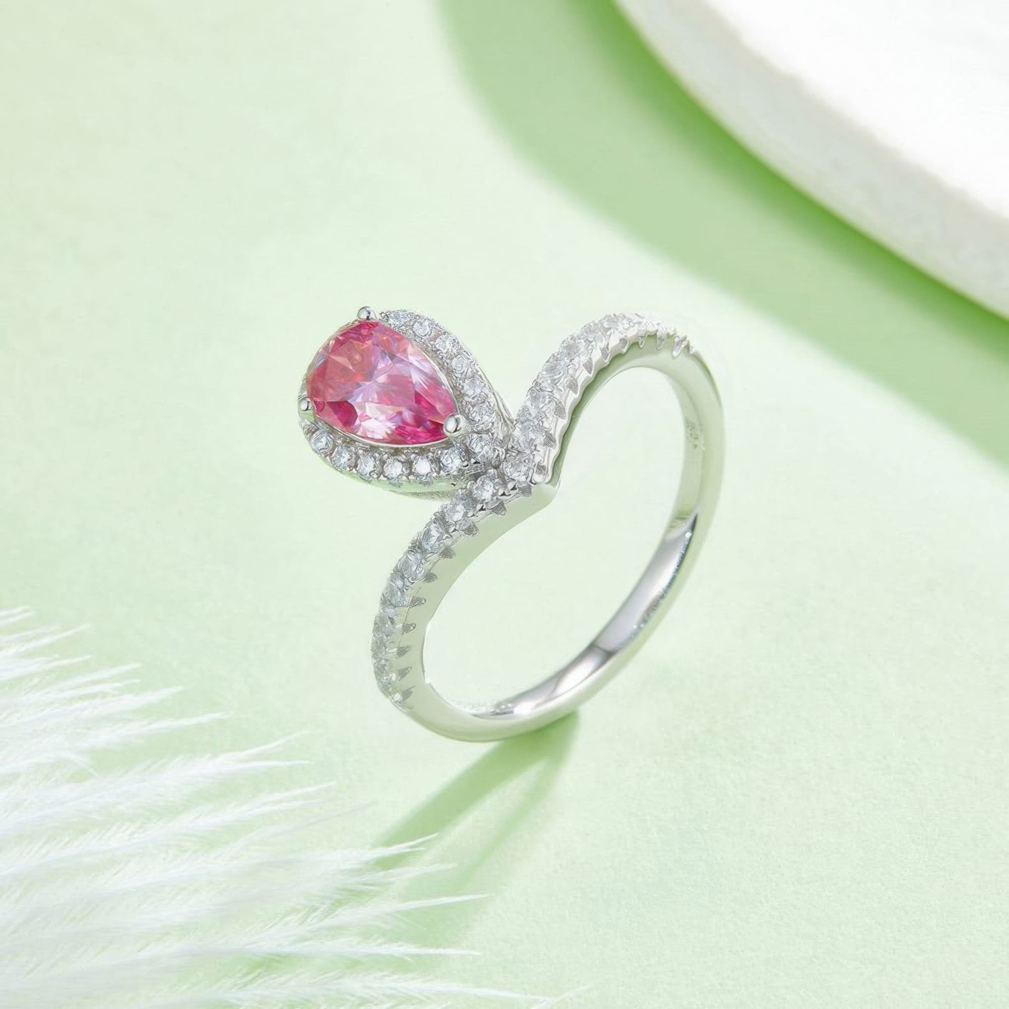 Vintage Crown Teardrop Moissanite Ring | 1CT D-Color Stone - Image 6