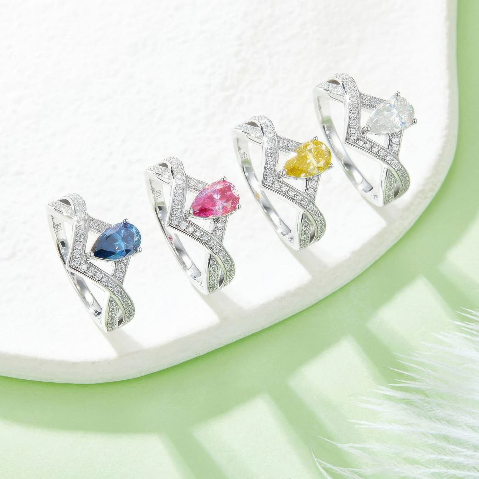 Vintage Crown Double Moissanite Ring | 1CT Pear Cut D Color - Image 4