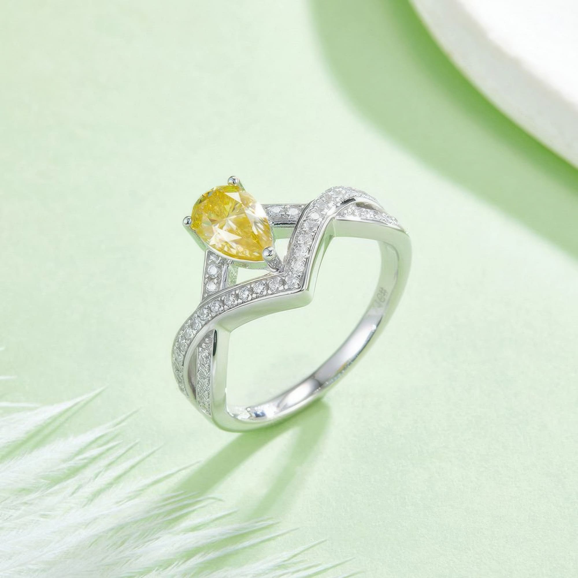 Vintage Crown Double Moissanite Ring | 1CT Pear Cut D Color - Image 5