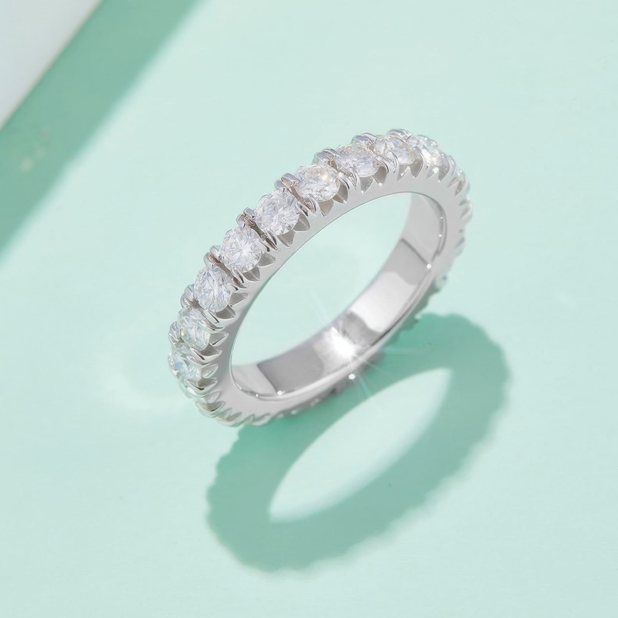 Modern Pave Moissanite Ring - alternate view