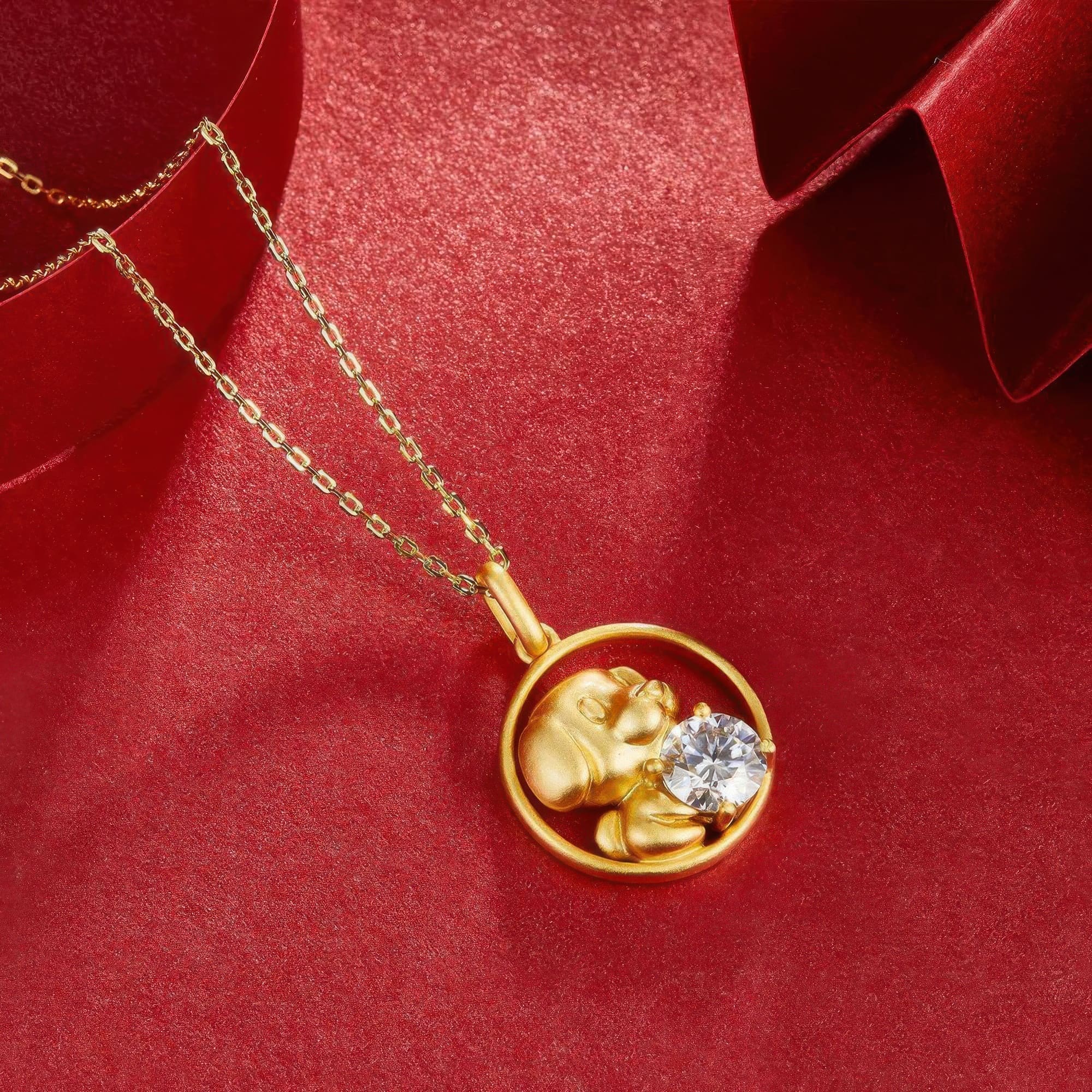 Chinese Zodiac Dog Moissanite Pendant | 925 Silver 22K Gold Plated Animal Necklace Charm - Image 4