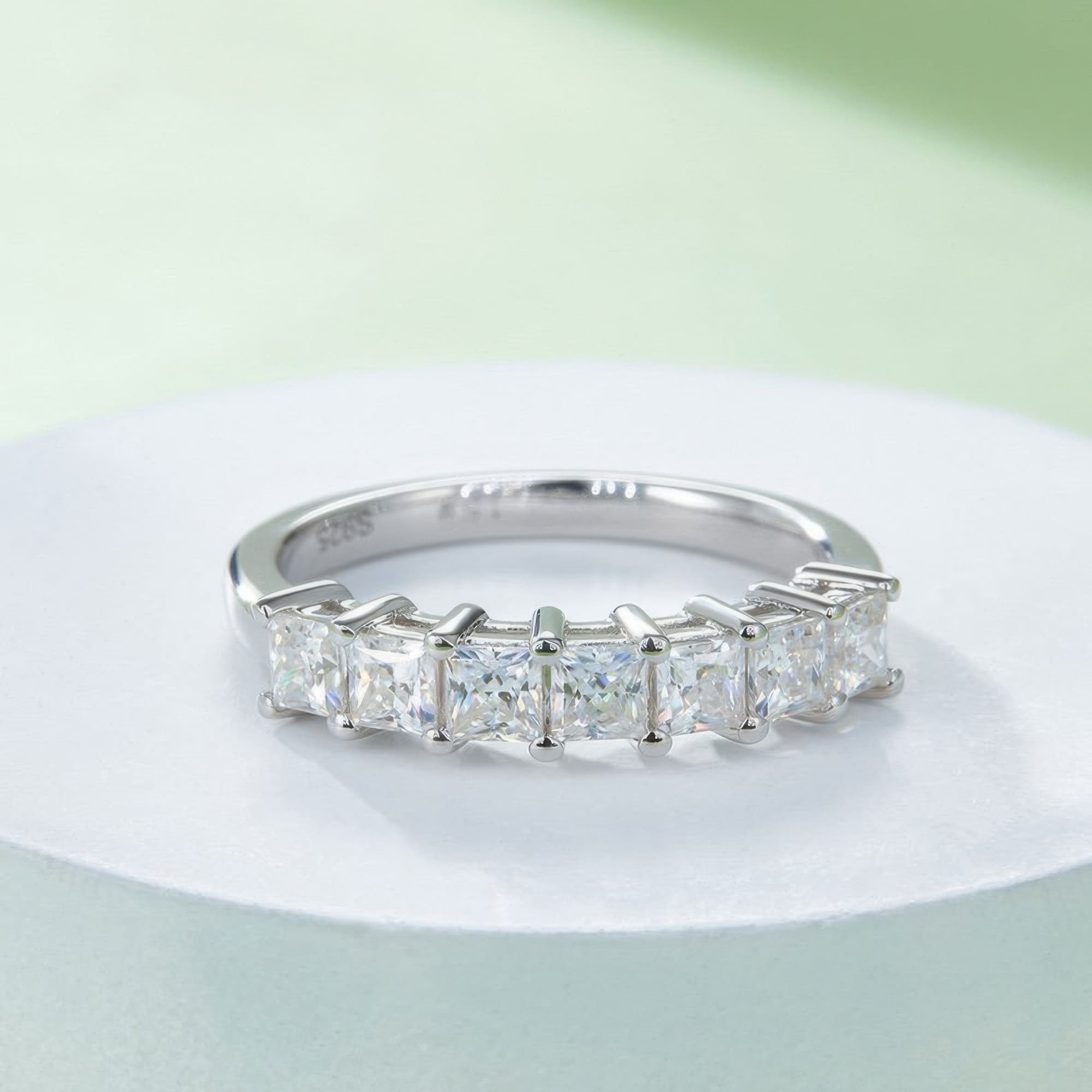 2.1ct Square Moissanite Statement Ring | Geometric Design 925 Sterling Silver - alternate view