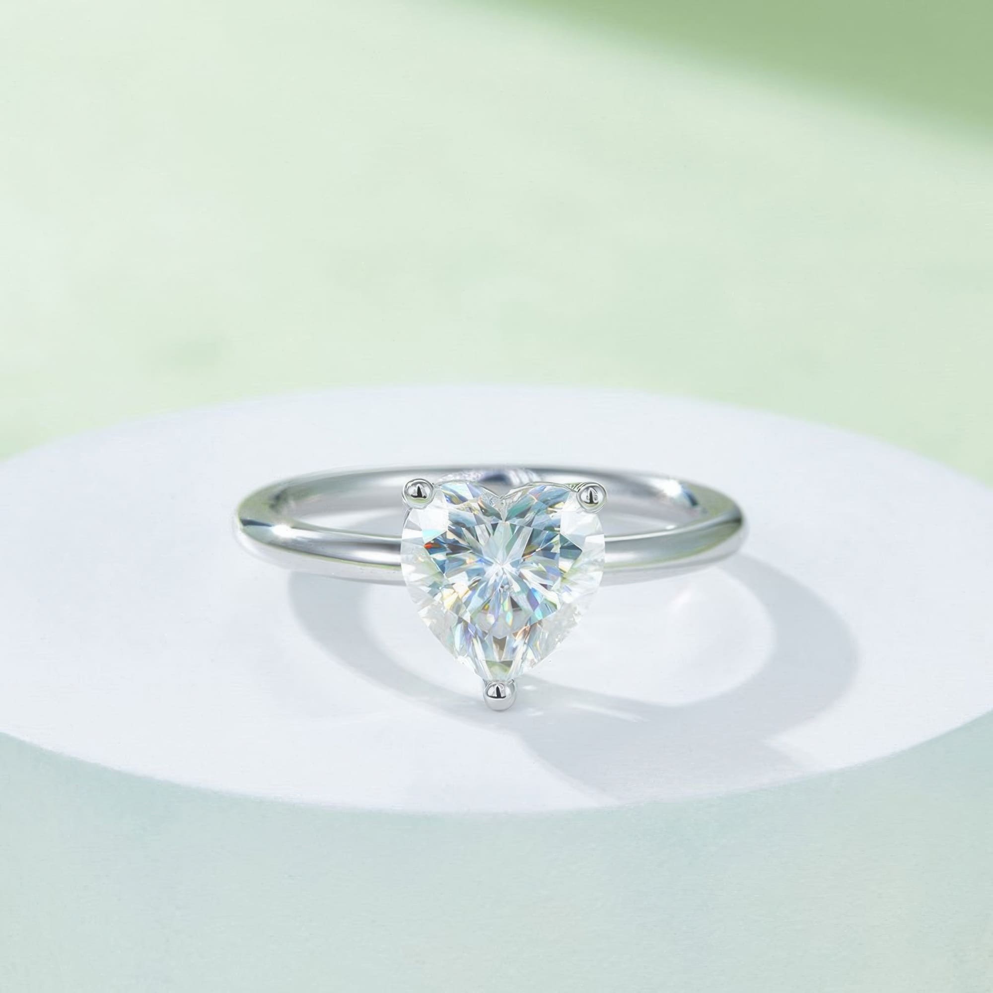 2ct Heart Cut Moissanite Ring | 925 Silver Geometric Love Statement Ring - alternate view