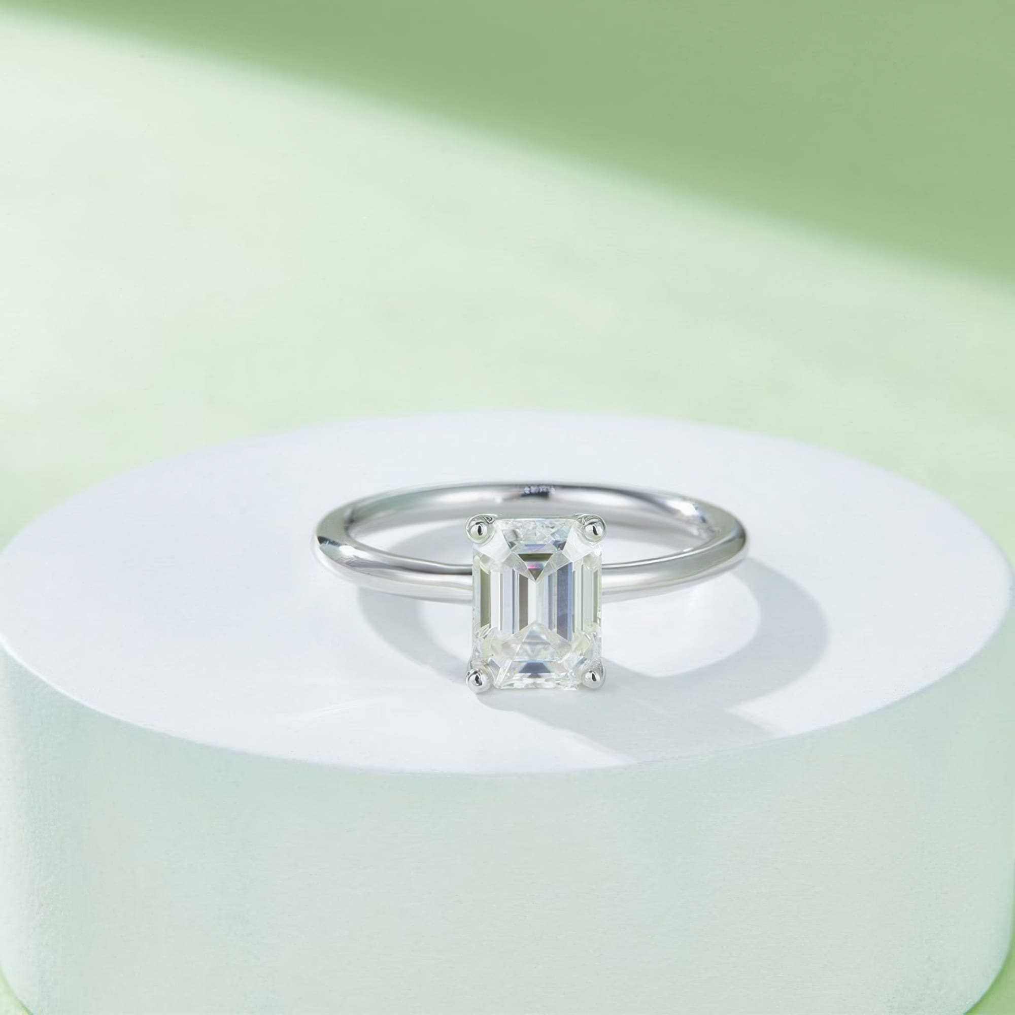 2ct Geometric Moissanite Ring | Modern Rectangular Cut - alternate view