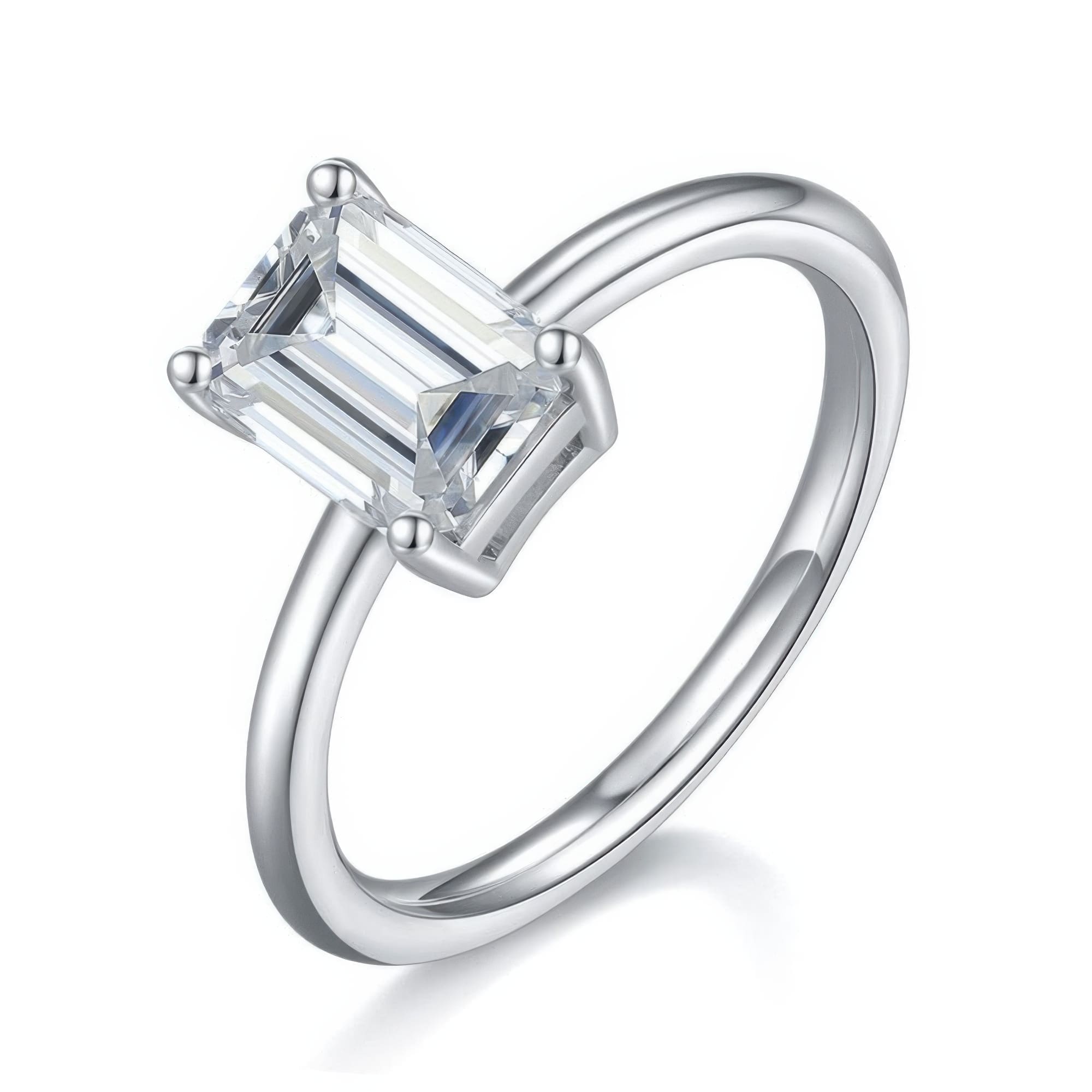 2ct Geometric Moissanite Ring | Modern Rectangular Cut