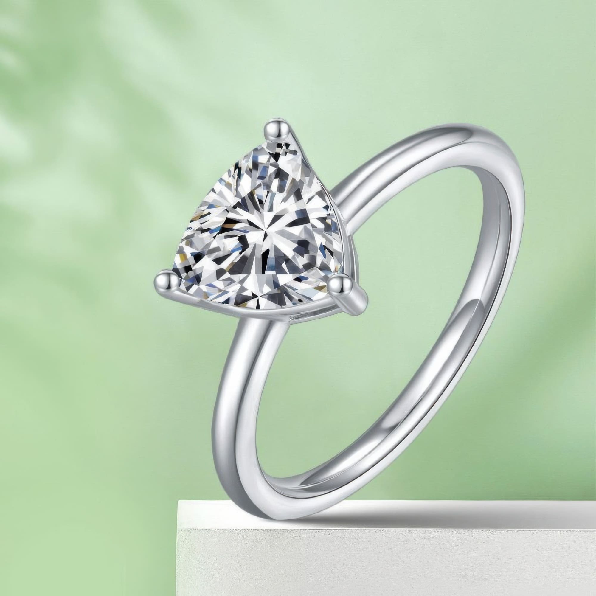Triangle Moissanite Statement Ring | 2 Carat D-Color Geometric Design - Image 5