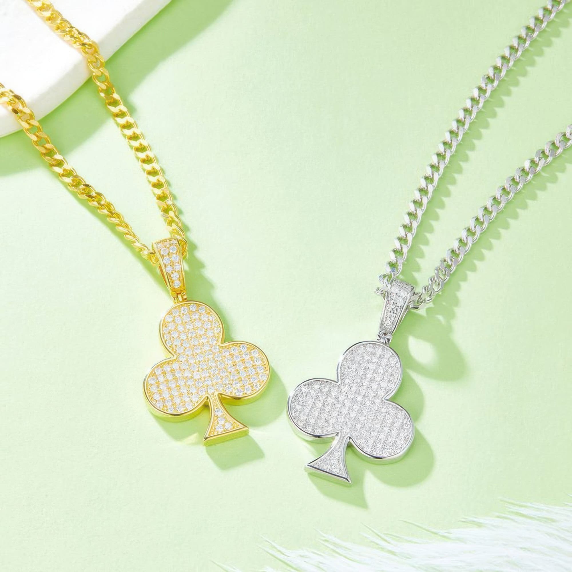 Playing Card Club Moissanite Pendant | Hip Hop 925 Silver Necklace Charm - Image 2