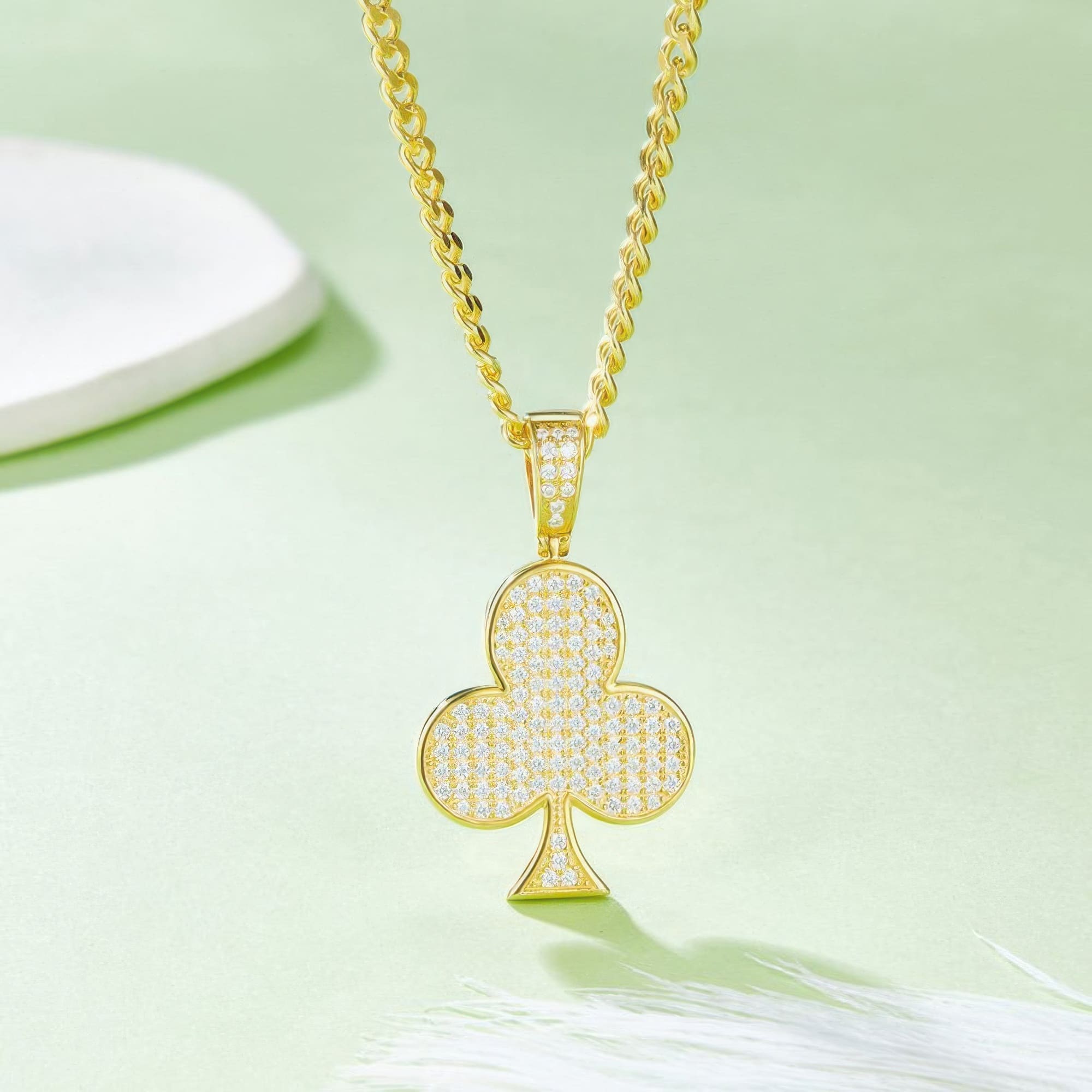 Playing Card Club Moissanite Pendant | Hip Hop 925 Silver Necklace Charm - Image 5