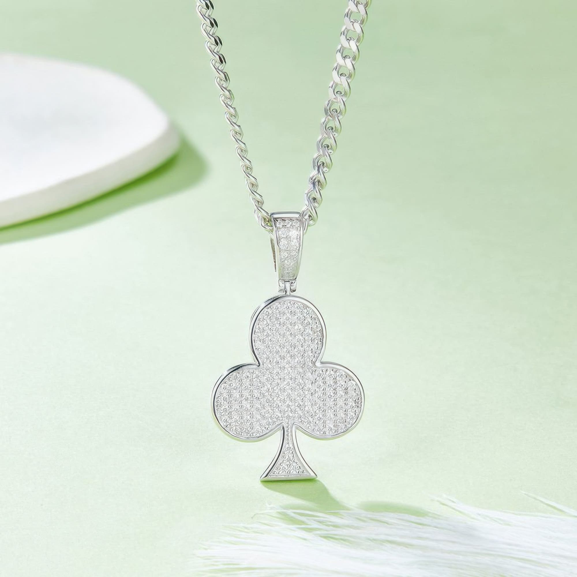 Playing Card Club Moissanite Pendant | Hip Hop 925 Silver Necklace Charm - Image 3