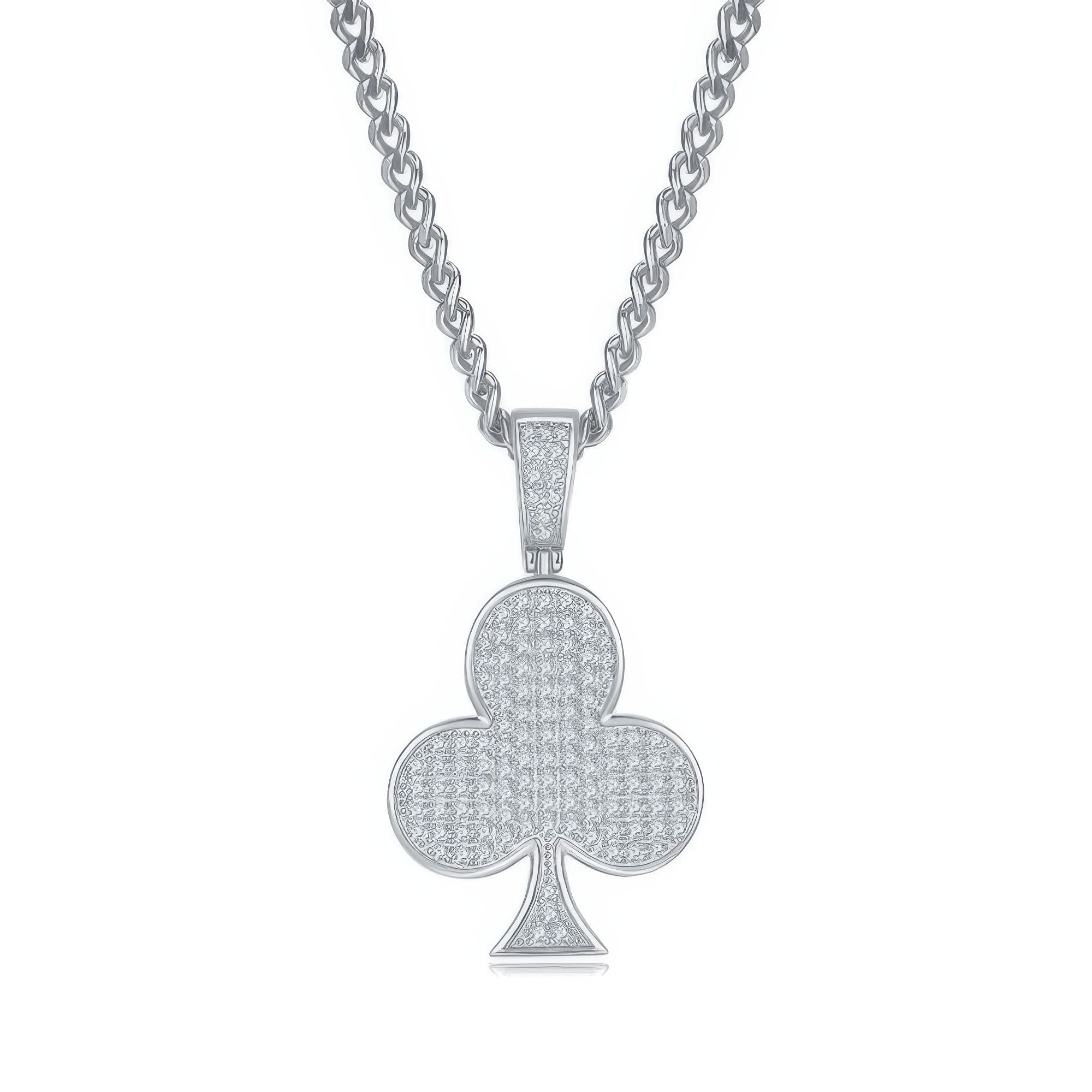 Playing Card Club Moissanite Pendant | Hip Hop 925 Silver Necklace Charm