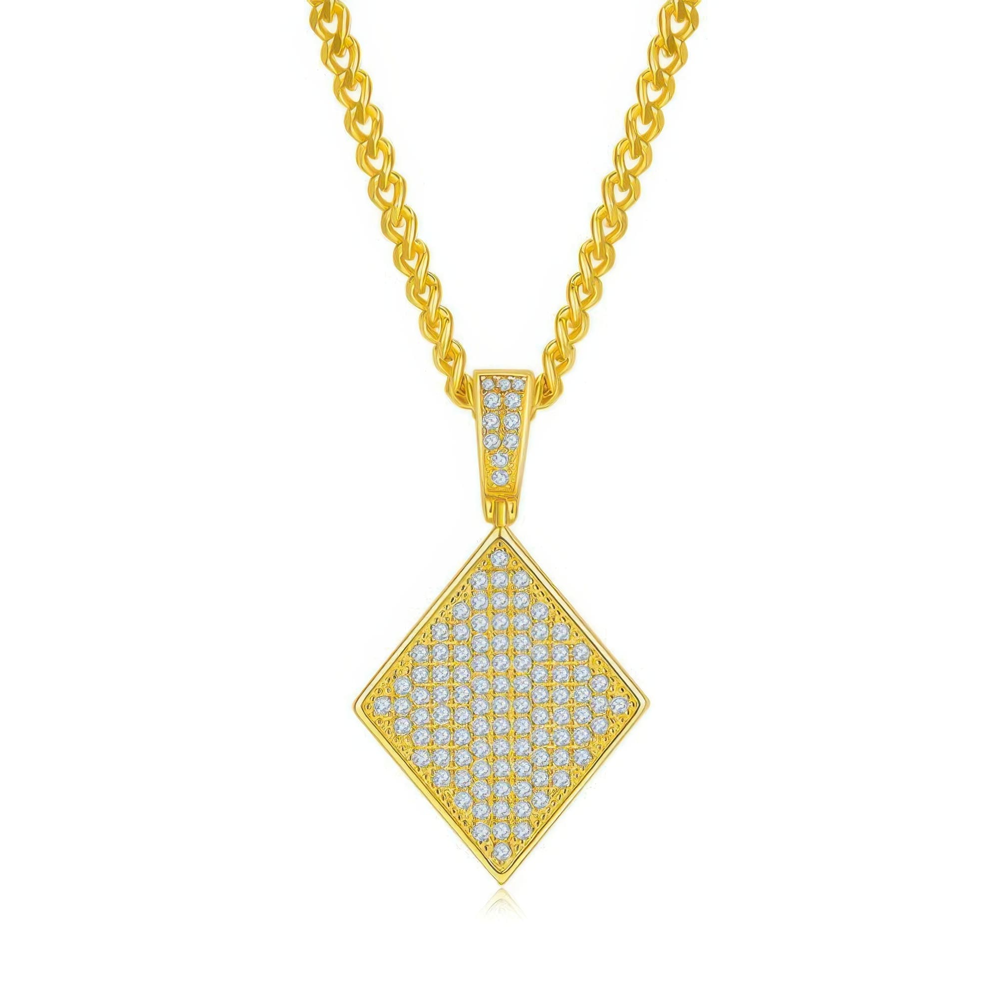Playing Card Diamond Moissanite Pendant | Hip Hop Punk Geometric Necklace Charm - Image 5