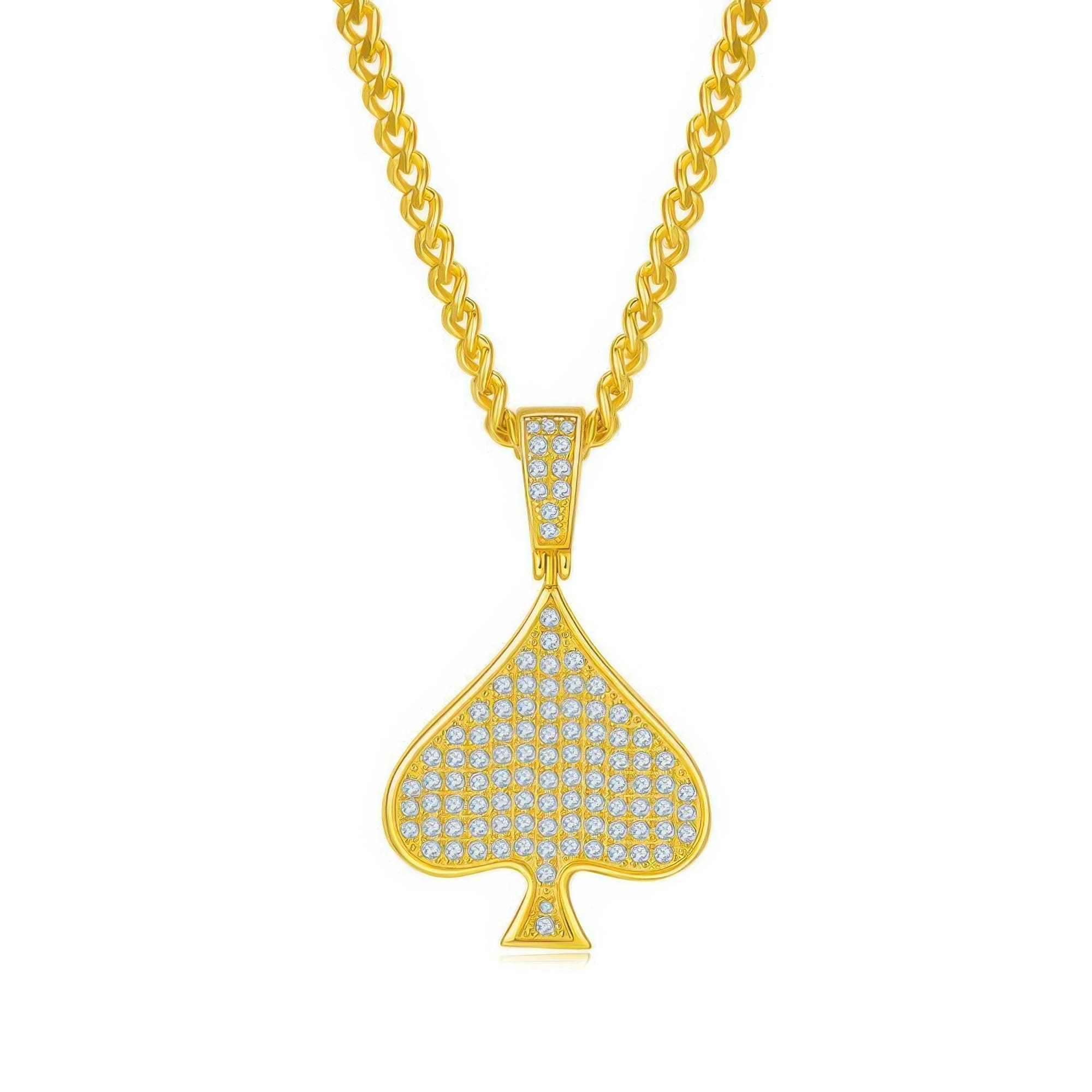 Playing Card Spade Moissanite Pendant | Hip Hop 925 Sterling Silver Chain Necklace - Image 5