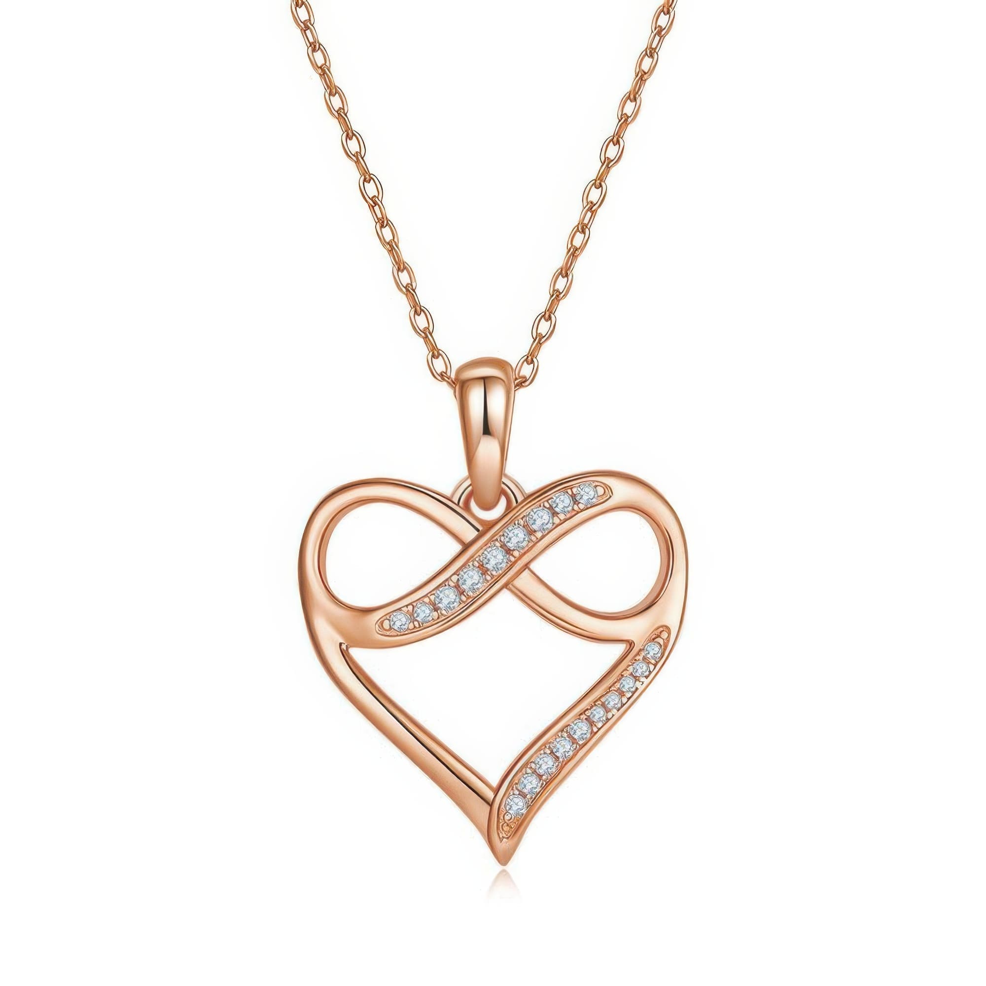 Infinity Heart Moissanite Pendant Necklace 925 Sterling Silver, Romantic Collarbone Chain - Image 5