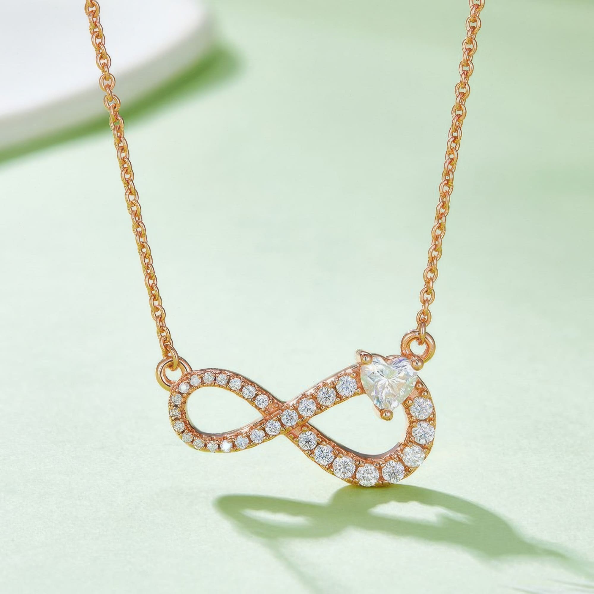 925 Silver Heart Moissanite Infinity Necklace | Sweet Love Pendant | 0.50ct - Image 6