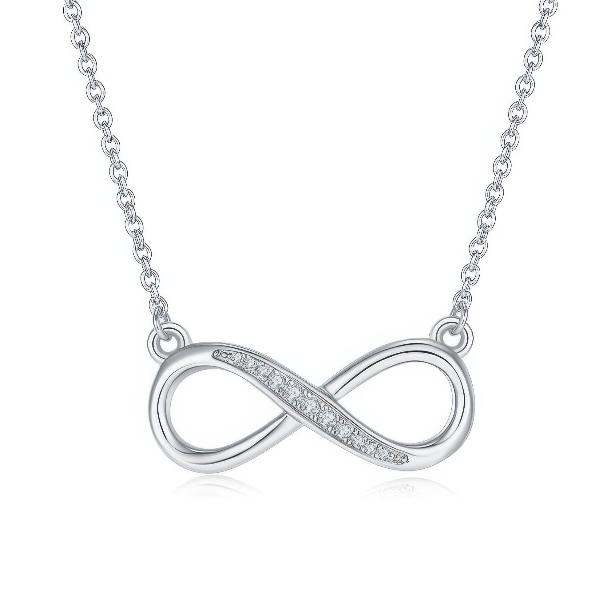 925 Sterling Silver Infinity Moissanite Necklace | Delicate Collarbone Chain