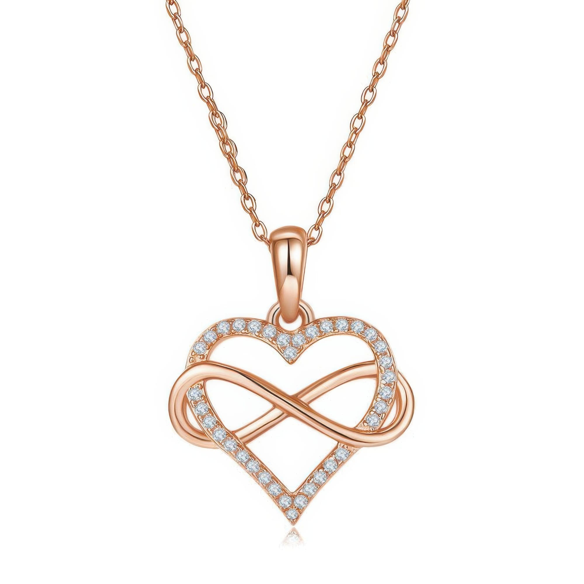 Infinity Heart Moissanite Pendant Necklace 925 Silver Sweet Collarbone Chain for Women - Image 5