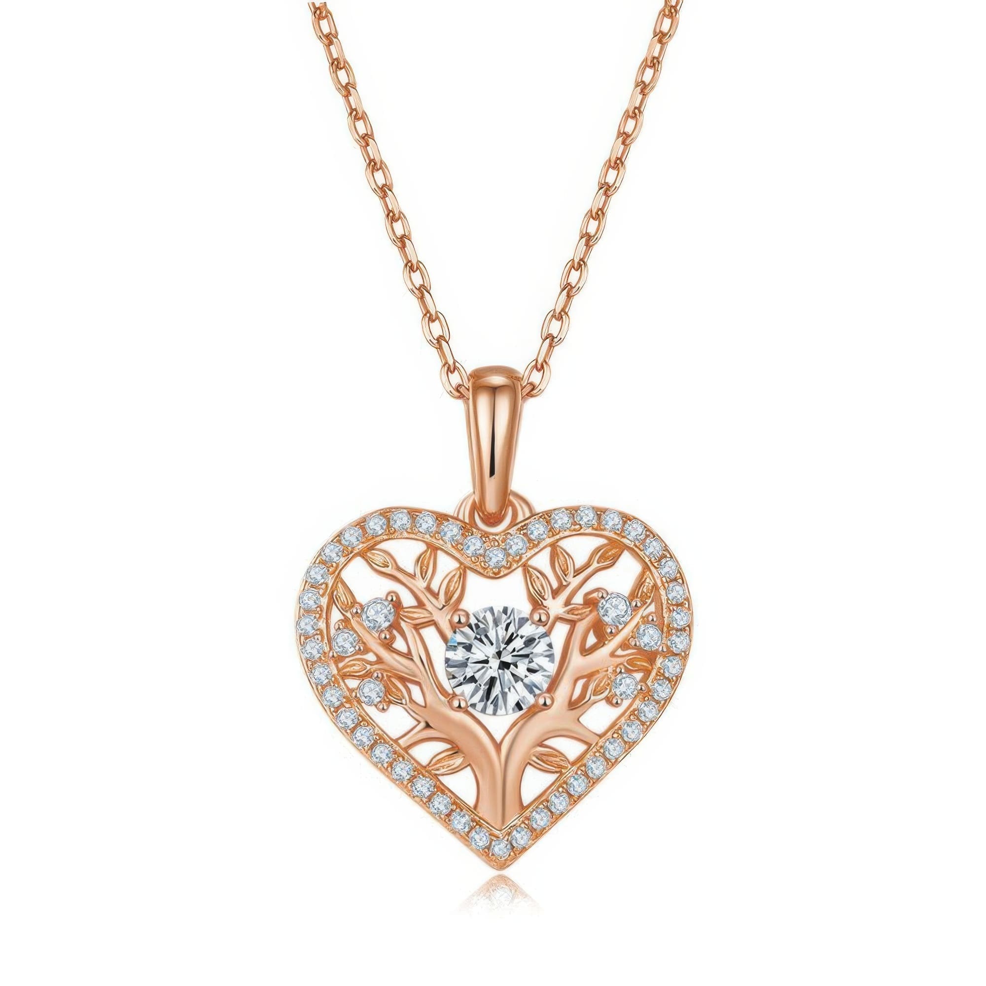 Tree of Life Heart Moissanite Pendant Necklace | 925 Sterling Silver | 3 Gold Colors Available - Image 7