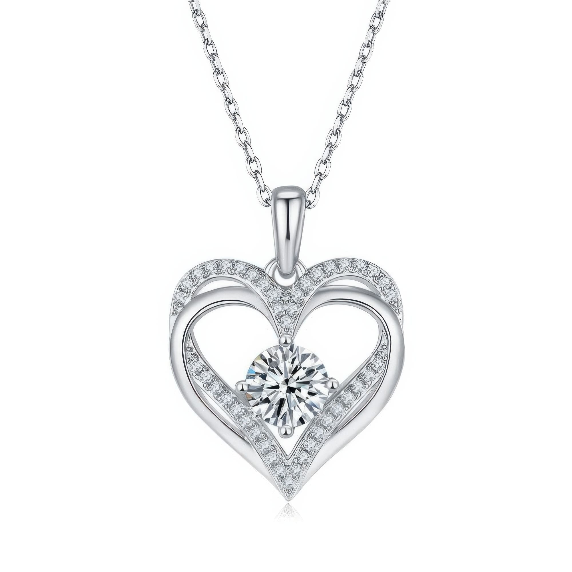 1.2ct Heart Moissanite Pendant Necklace | 925 Sterling Silver | 3 Gold Colors