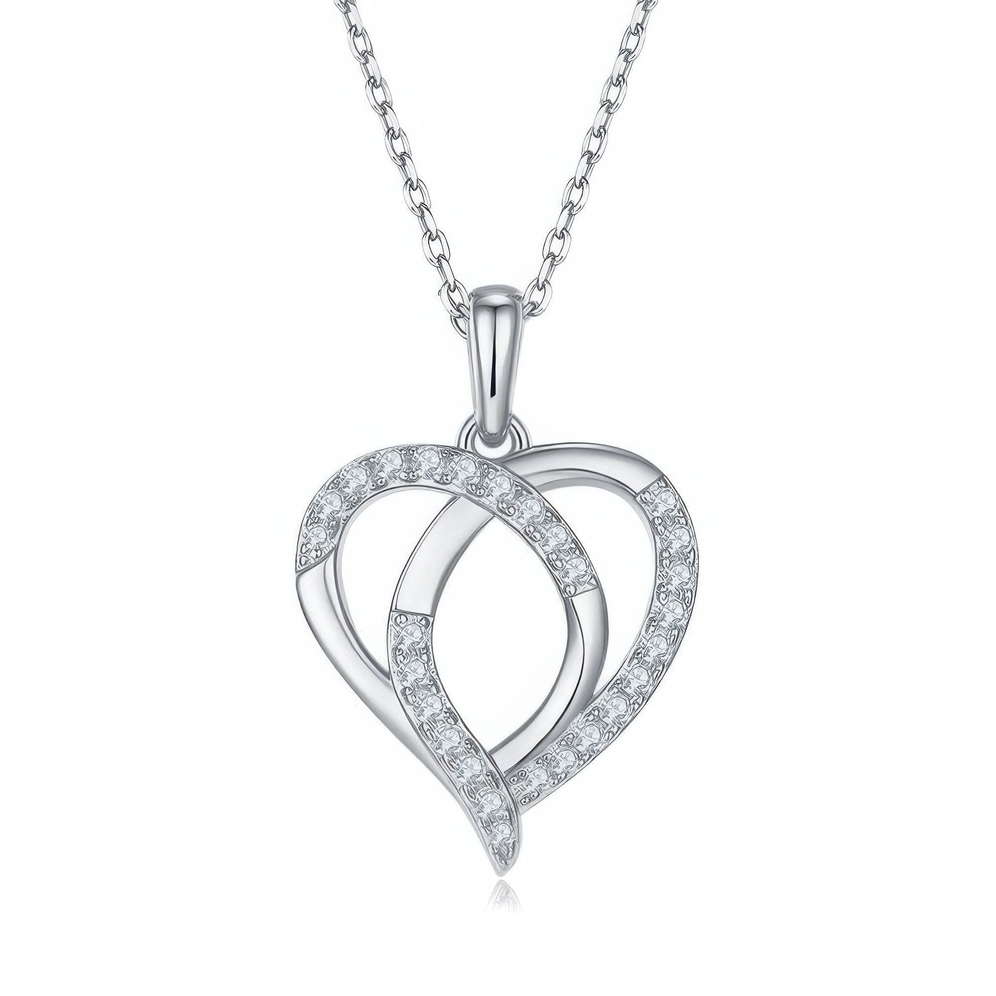 Heart Shaped Moissanite Pendant Necklace | 925 Silver Pave Setting | 3 Gold Colors